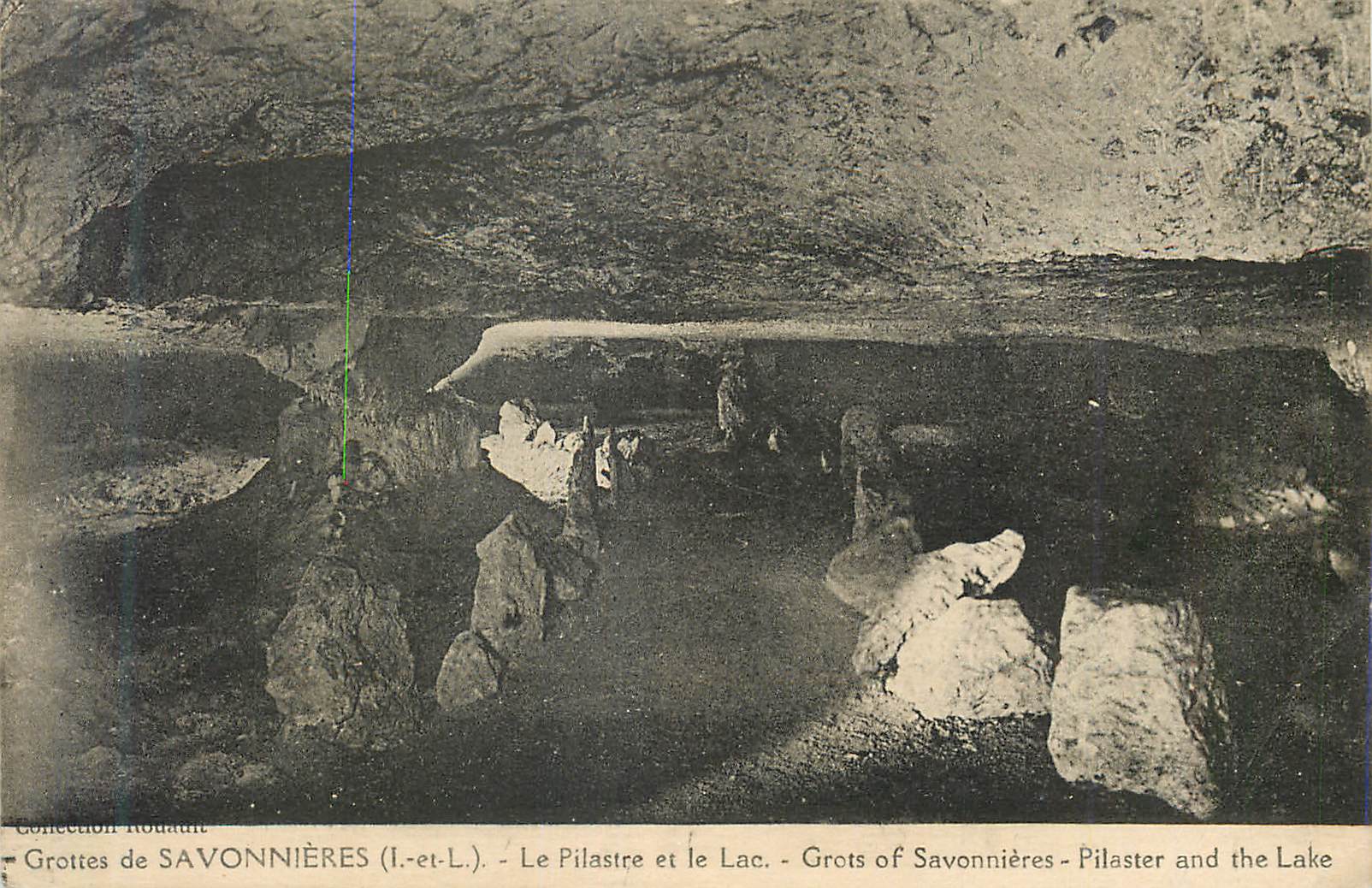 CPA Grottes de Savonnieres I et L Le Pislastre et le Lac Grots of Savonnieres