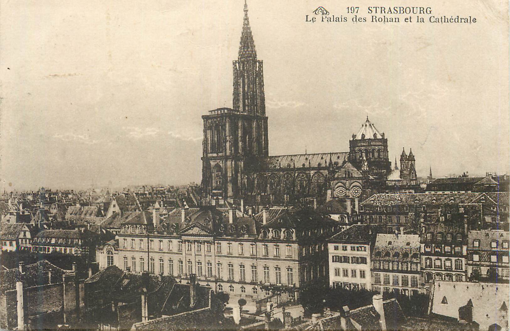 CPA Strasbourg Le Palais des Rohan et la Cathedrale