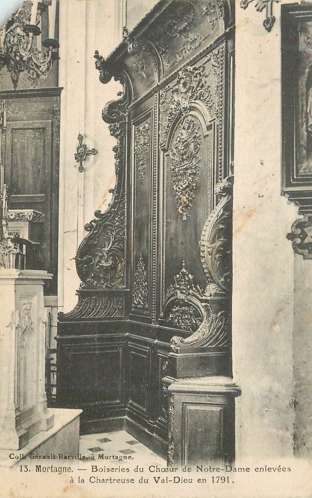 CPA Coll Gerault Barville Mortagne Boiseries du Choeur de Notre Dame enlevees a la Chartreuse du Val Dieu
