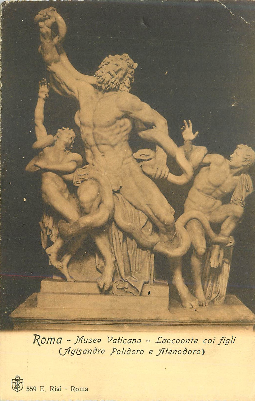 CPA Roma Musee Vaticano Laocoonte coi figli Agisandro Polidoro e Atenodoro E Risi Roma