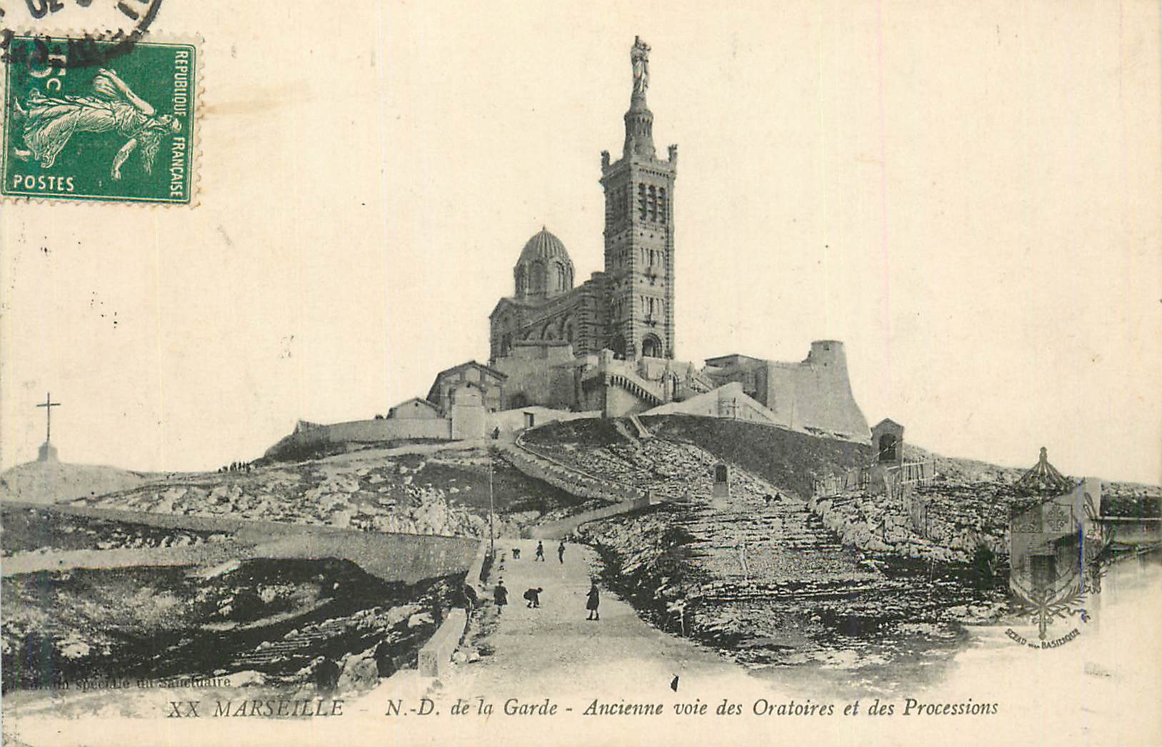 CPA Marseille N D de la Garde Ancienne voie des Oratoires et des Processions