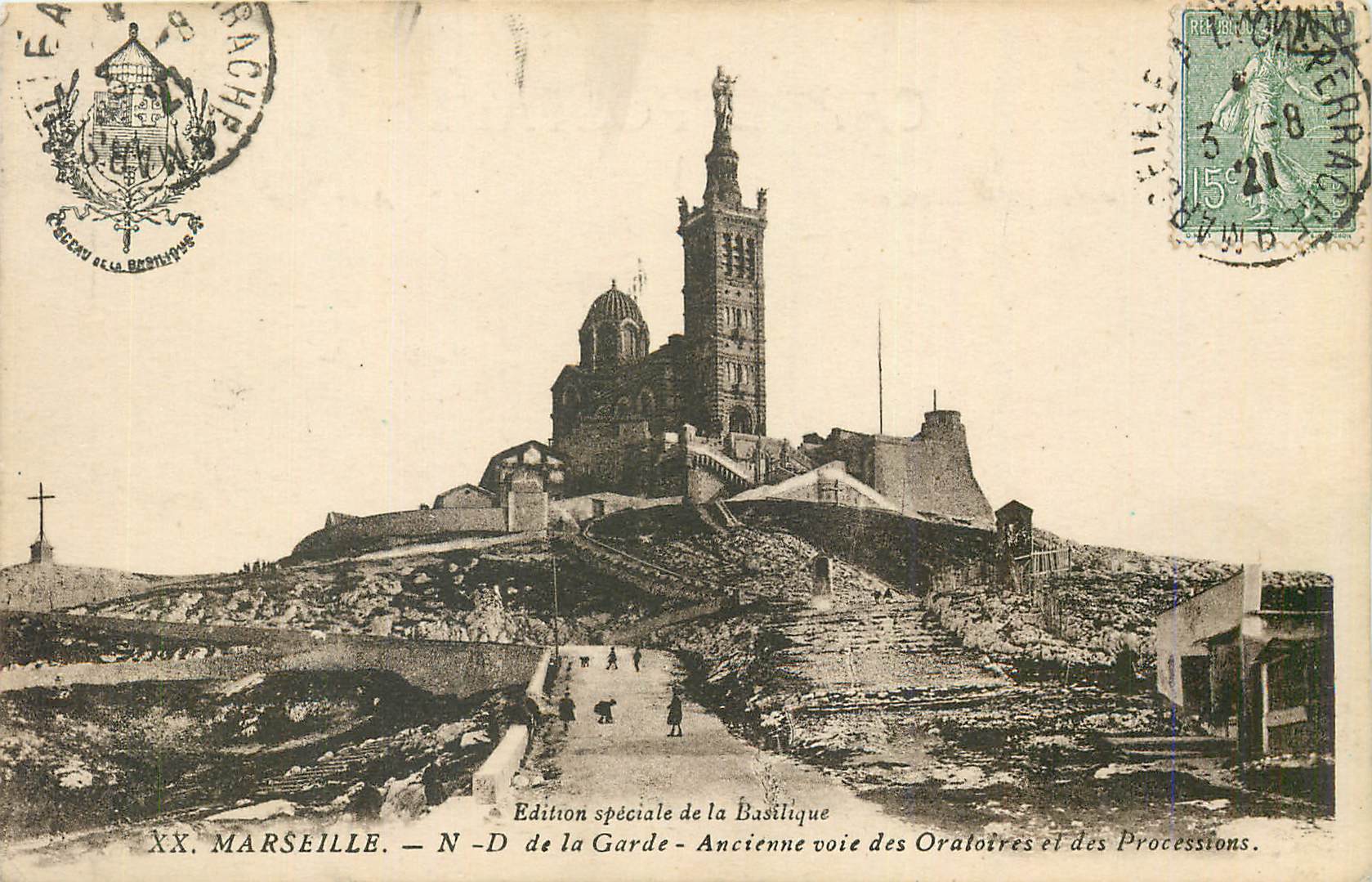 CPA Marseille N D de la Garde Ancienne voie des Oratoires des Processions