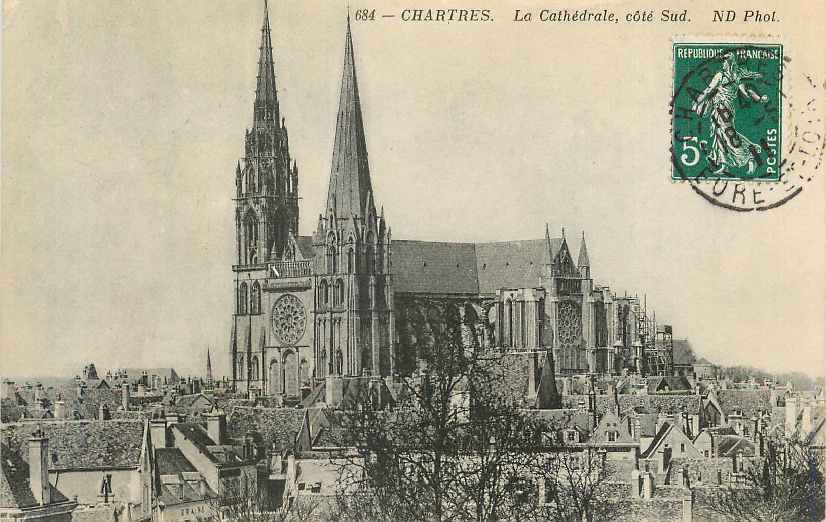 CPA Chartres La Cathedrale cote Sud