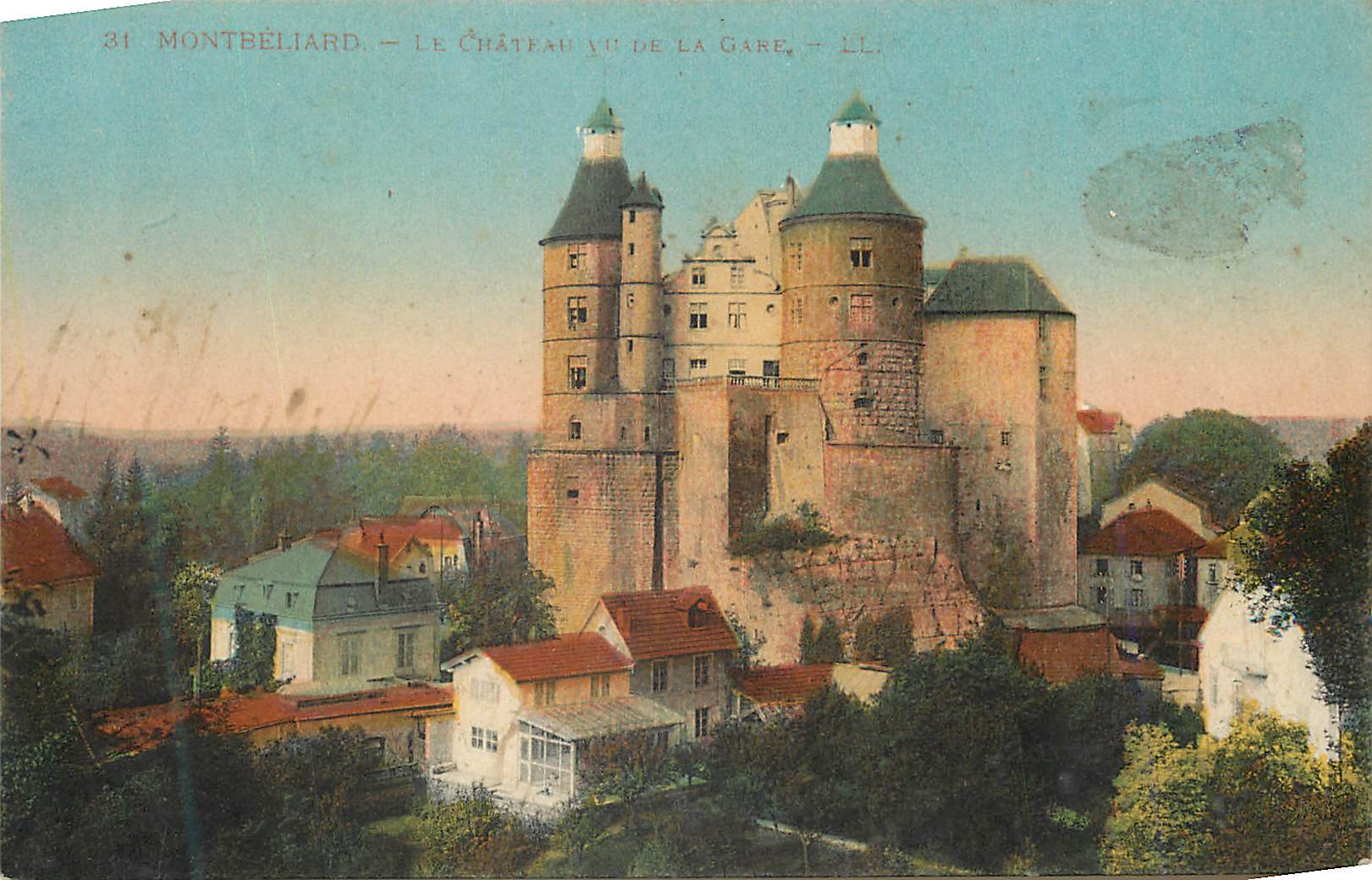 CPA Montbeliard Le Chateau vu de la Gare