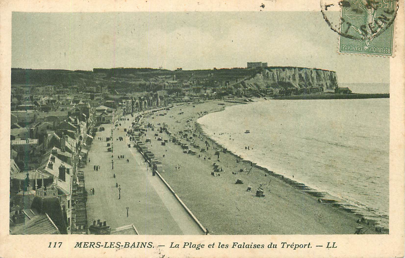 CPA Mers les Bains La Plage et les Falaises du Treport