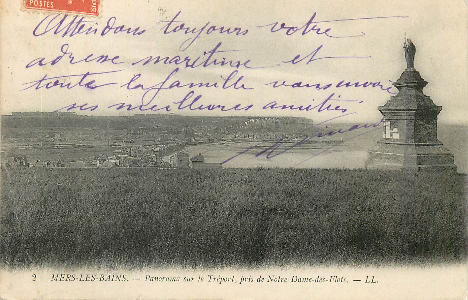 CPA Mers les Bains Panorama sur le Treport pris de Notre Dame des Flots