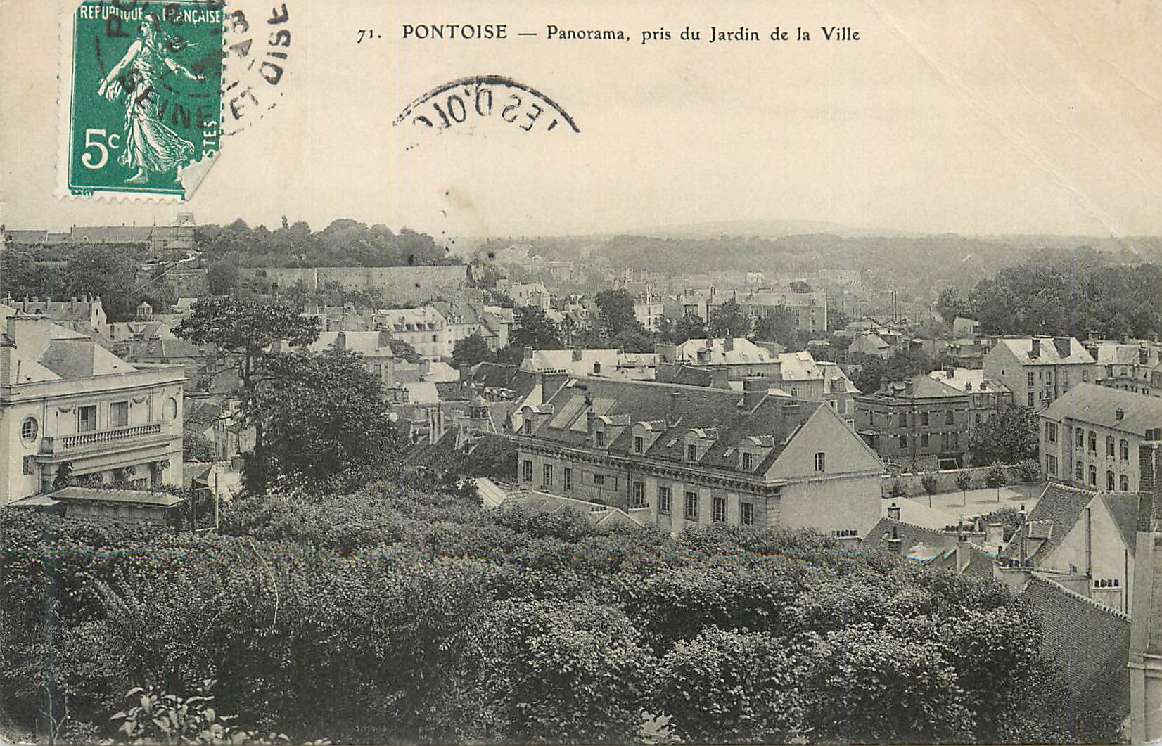 CPA Pontoise Panorama pris du Jardin de la Ville