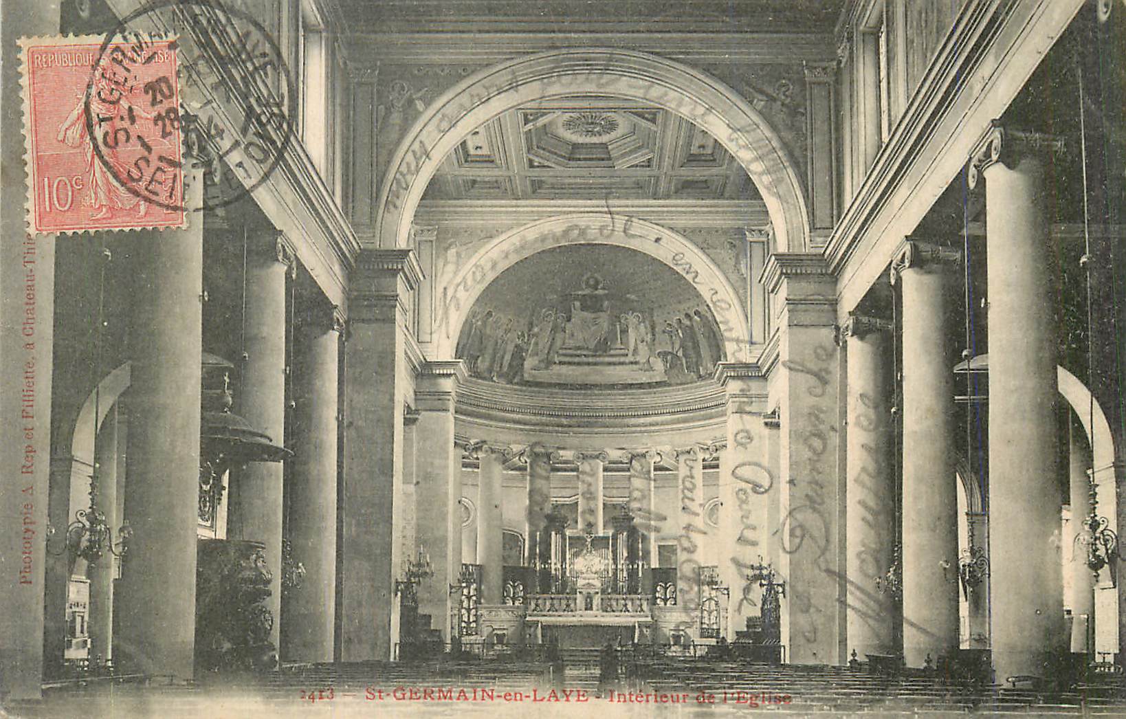 CPA St Germain en Laye Interieur de l Eglise Orgue