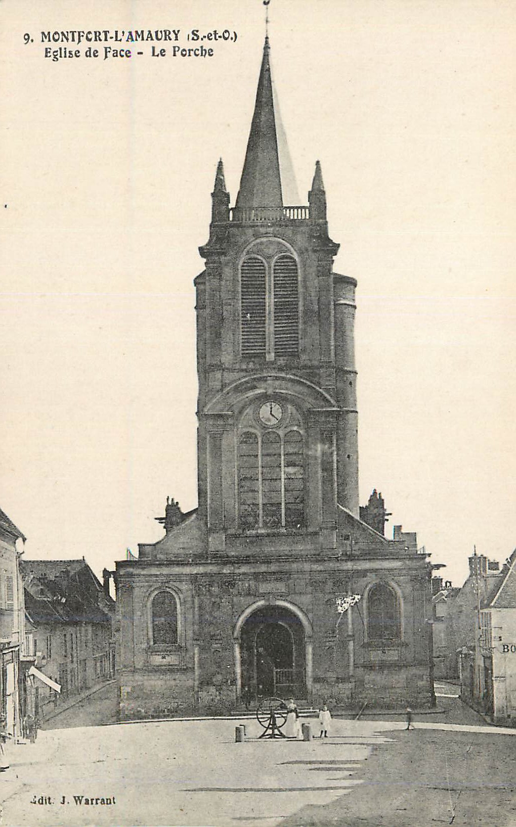 Montfort-l'Amaury (S.-et-O.) — Église de Face - Le Porche — J. Warrant