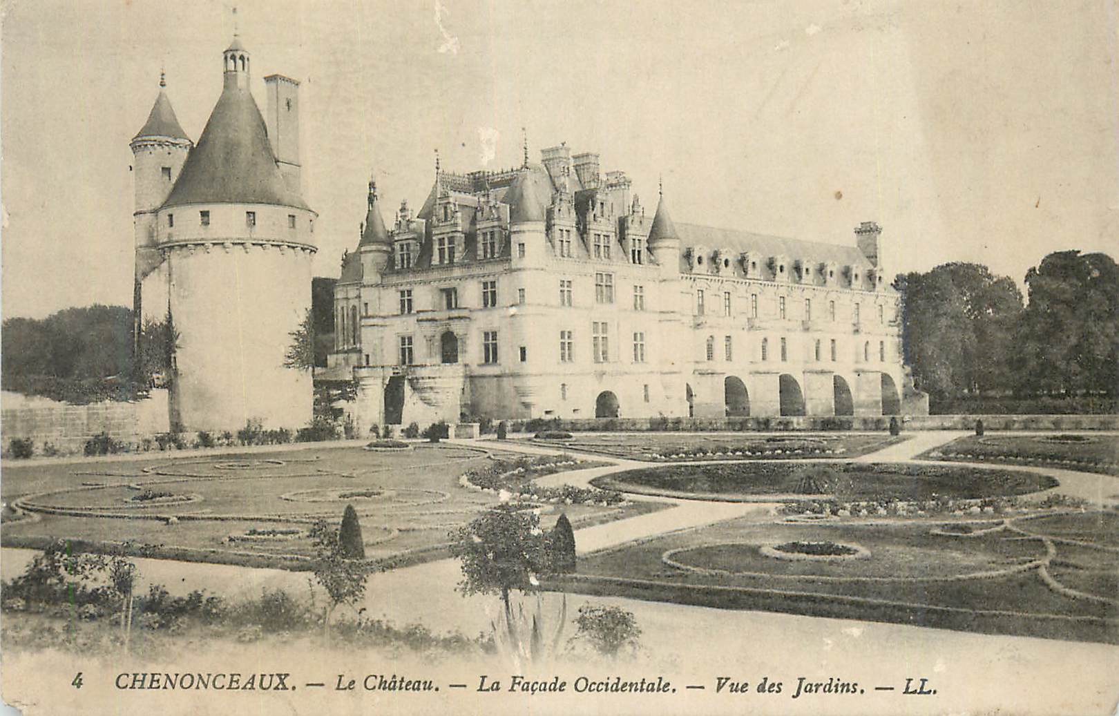CPA Chenonceaux Le Chateau La Facade Occidentale Vue des Jardins