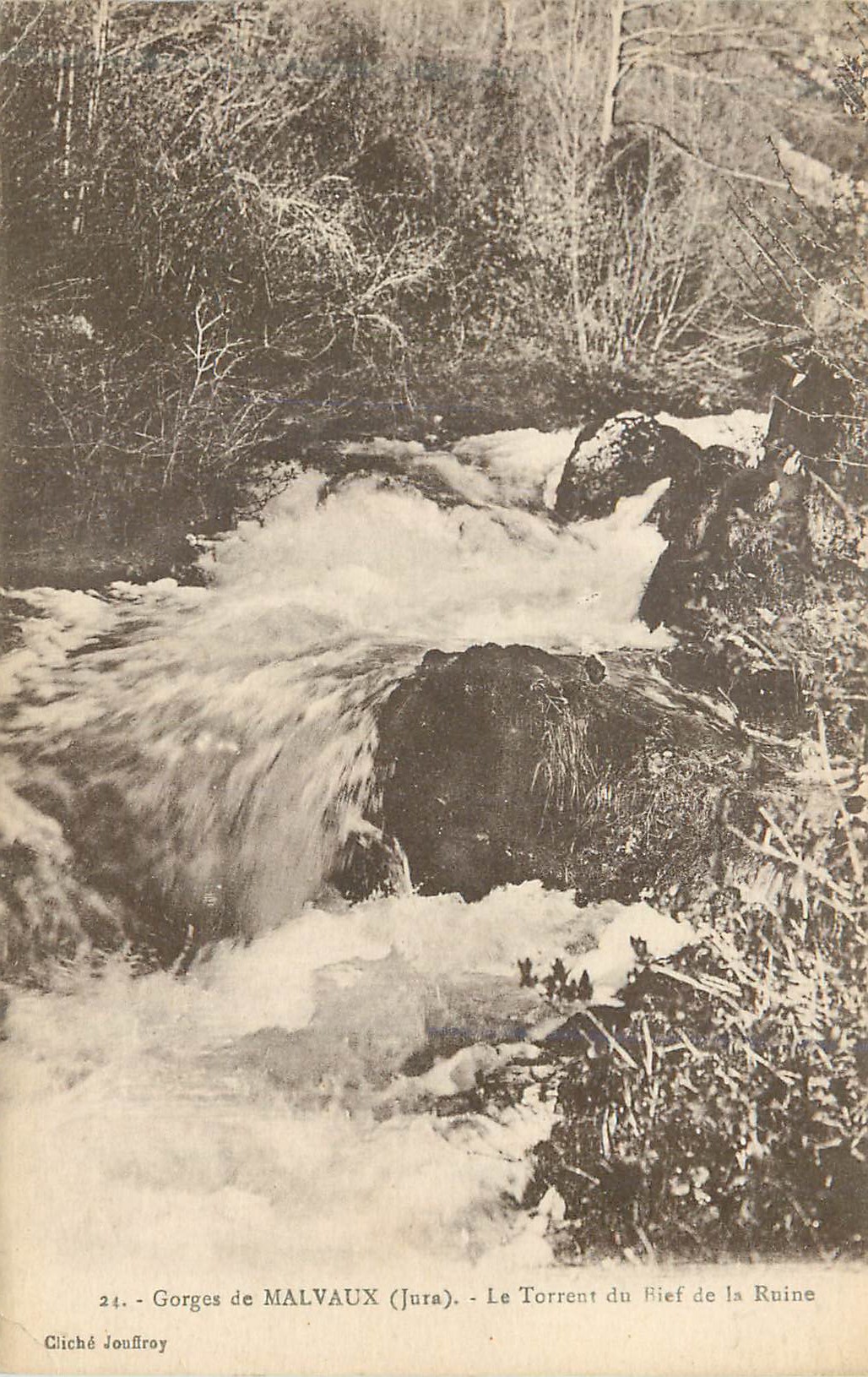 Gorges de MALVAUX (Jura) — Le Torrent du Bief de la Ruine — Cliché Jouffroy, n°24