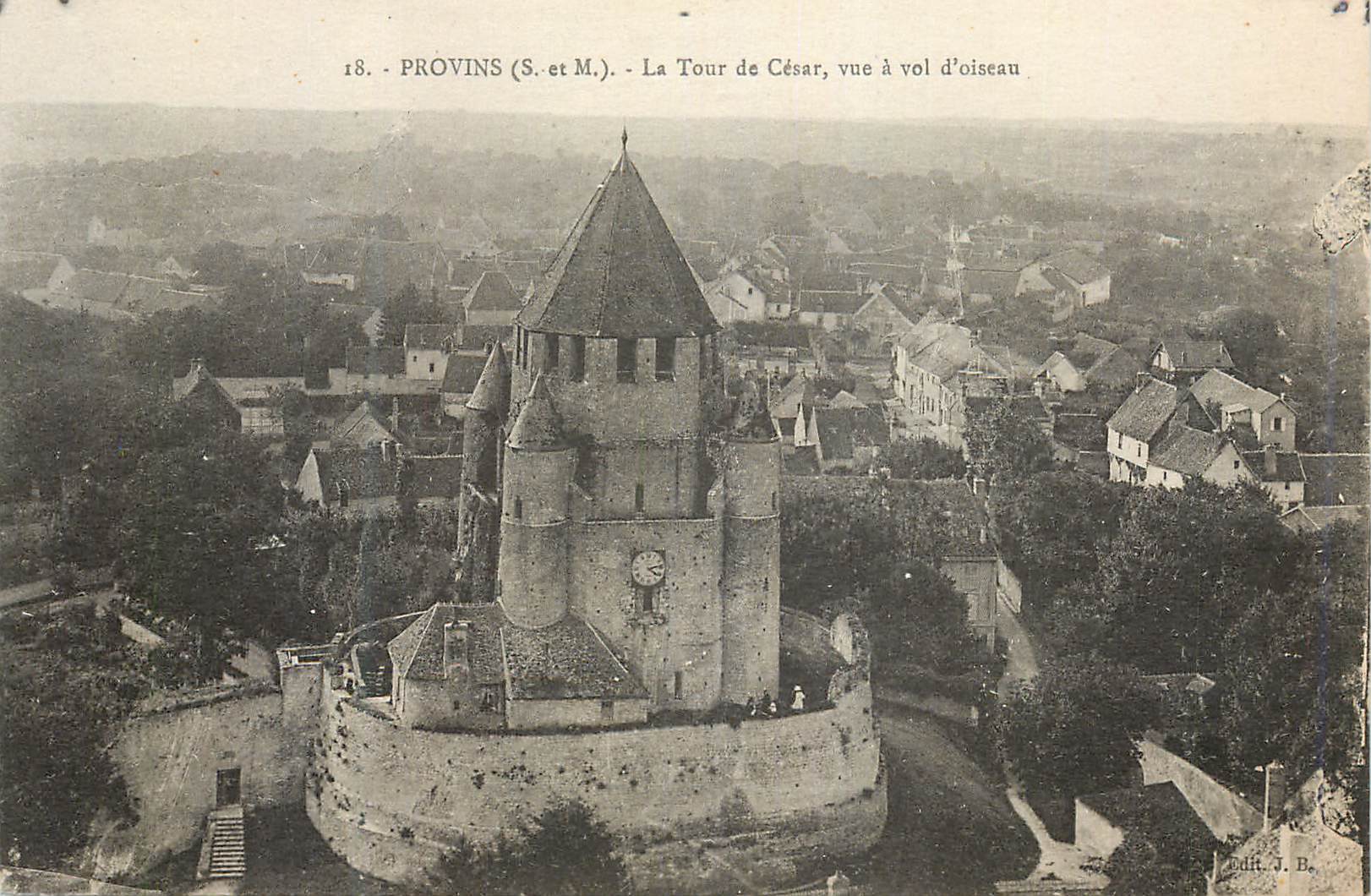 CPA Provins S et M La Tour de Cesar vue a vol d oisean