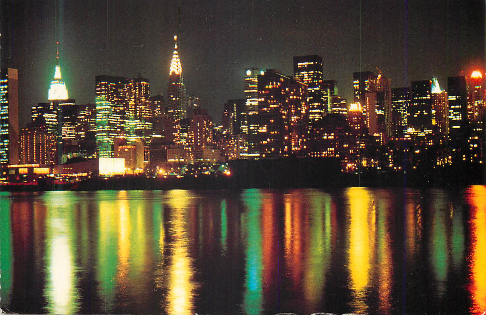 CPM New York City Skyline at dusk along the Hudson River