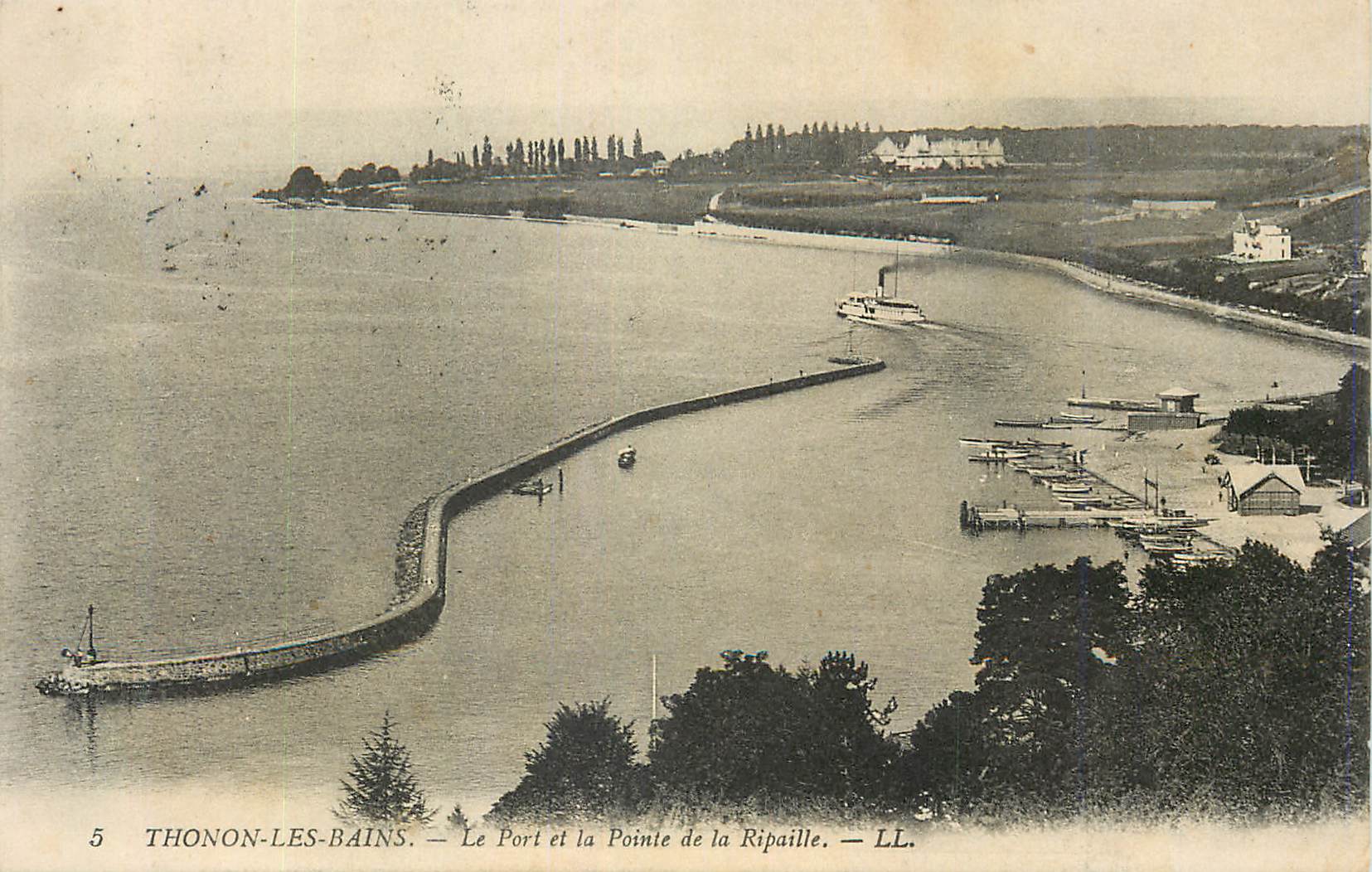 CPA Thonon les Bains Le Port et la Pointe de la Ripaille