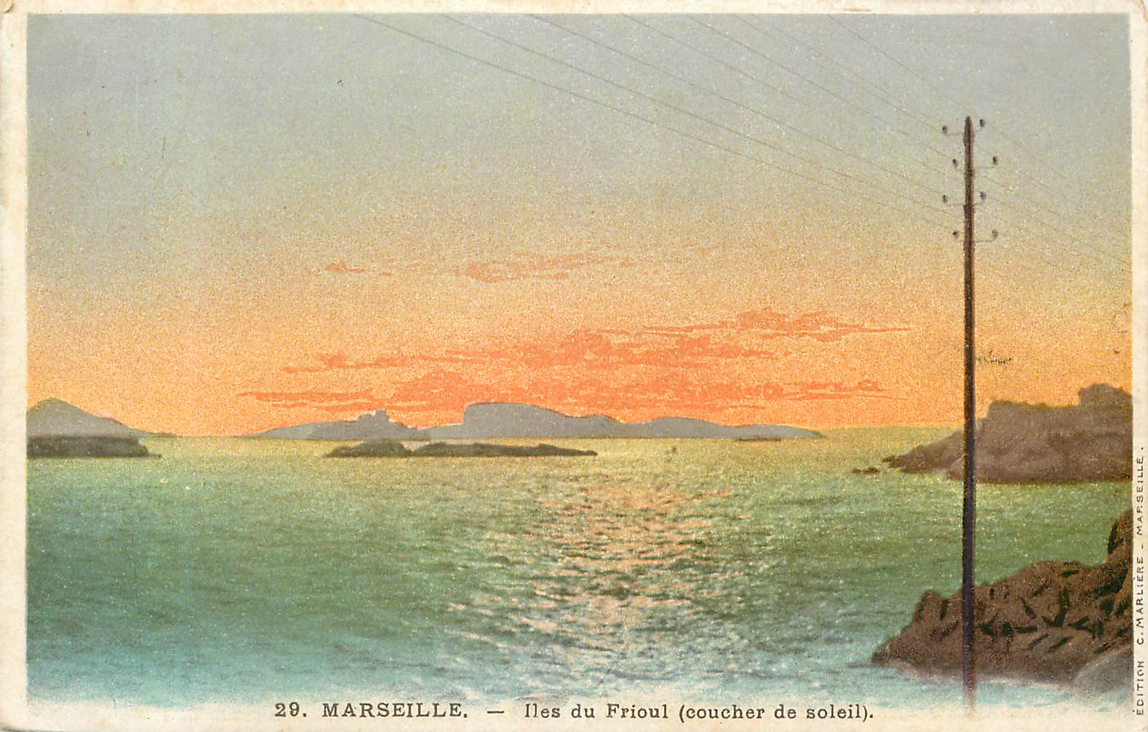 CPA Marseille Iles du Frioul coucher de soleil
