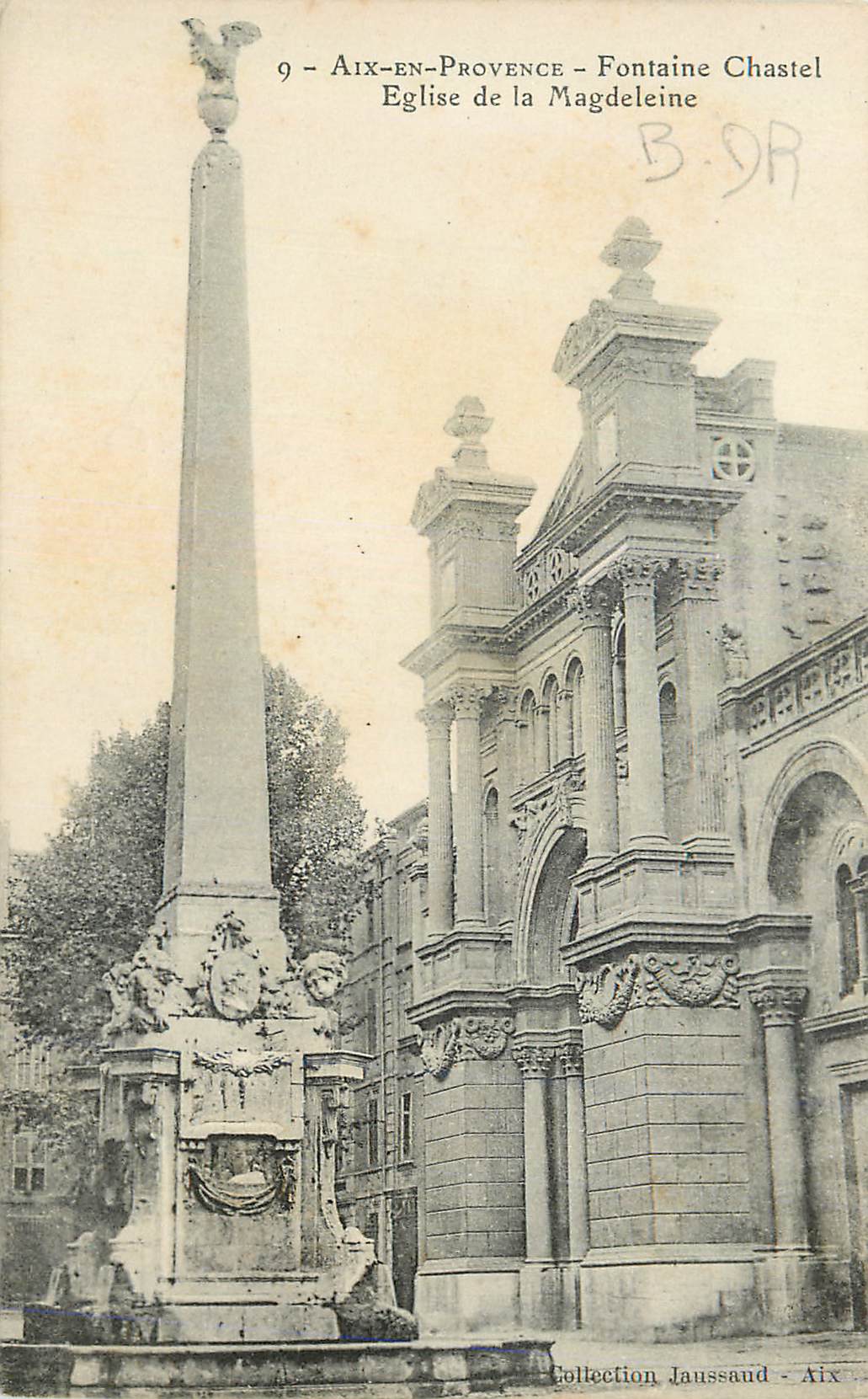 Aix-en-Provence - Fontaine Chastel et Église de la Magdeleine — Collection Jaussaud