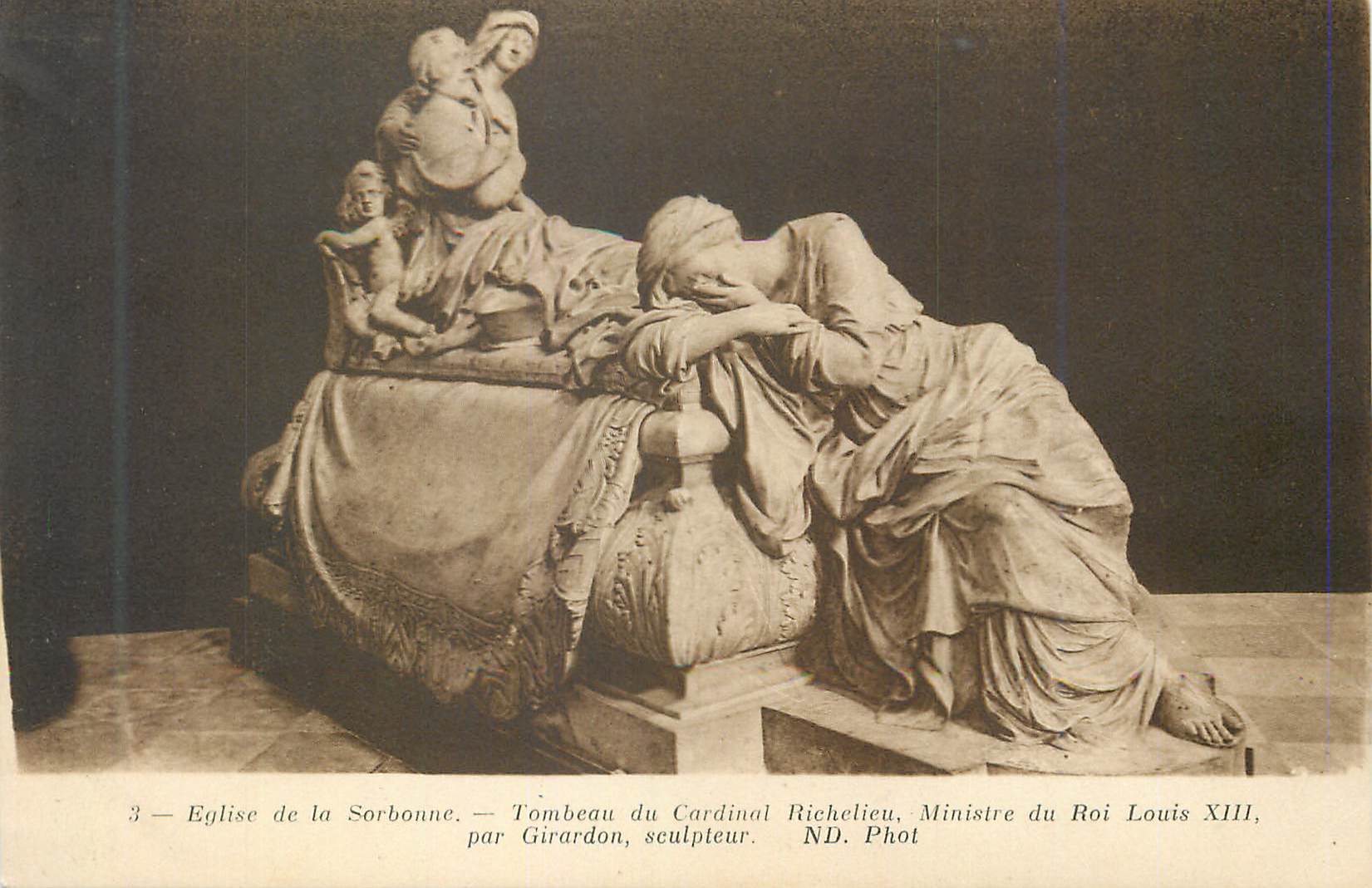 CPA Eglise de la Sorbonne Tombeau du Cardinal Richelieu Ministre du Roi Louis xiii par Girardon sculpleux