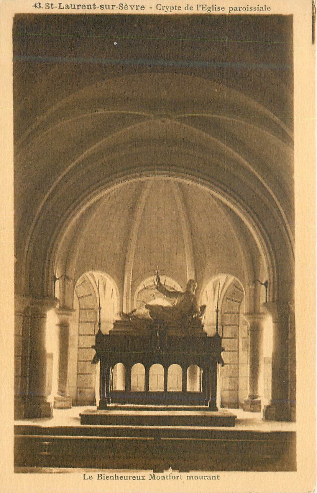 CPA St Laurent sur Sevre Crypte de l Eglise paroissiale Le Bienheureux Montfort mourant