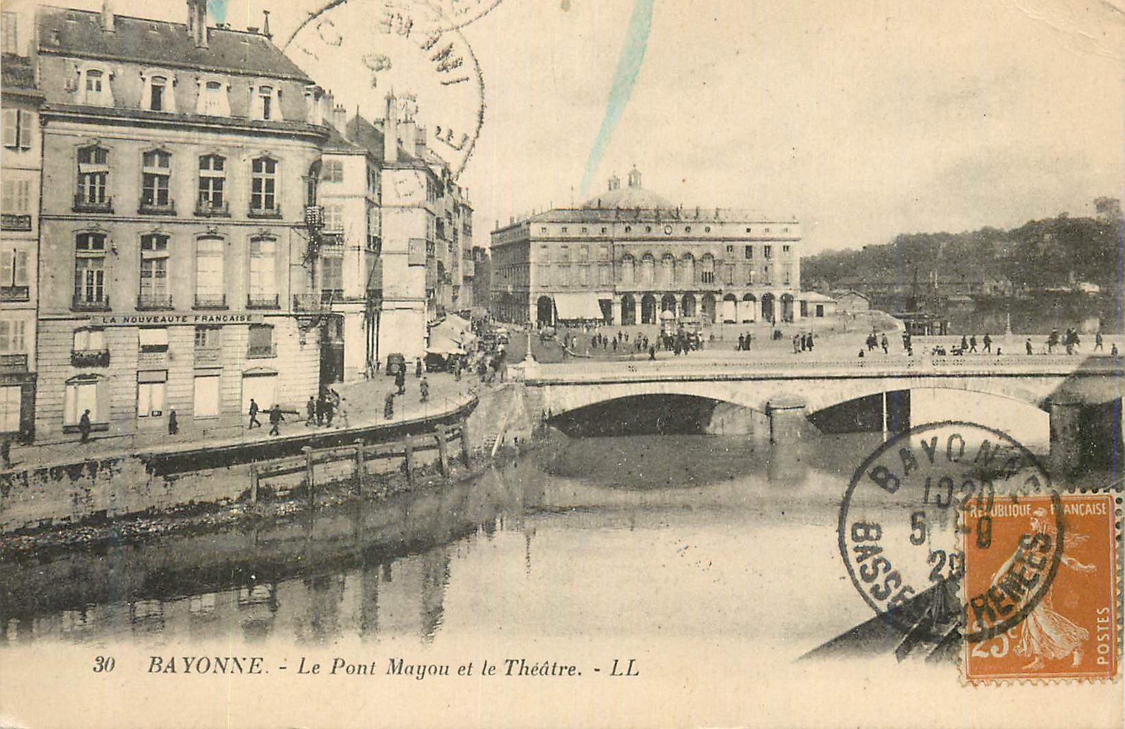 Bayonne - Le Pont Mayou et le Théâtre - LL