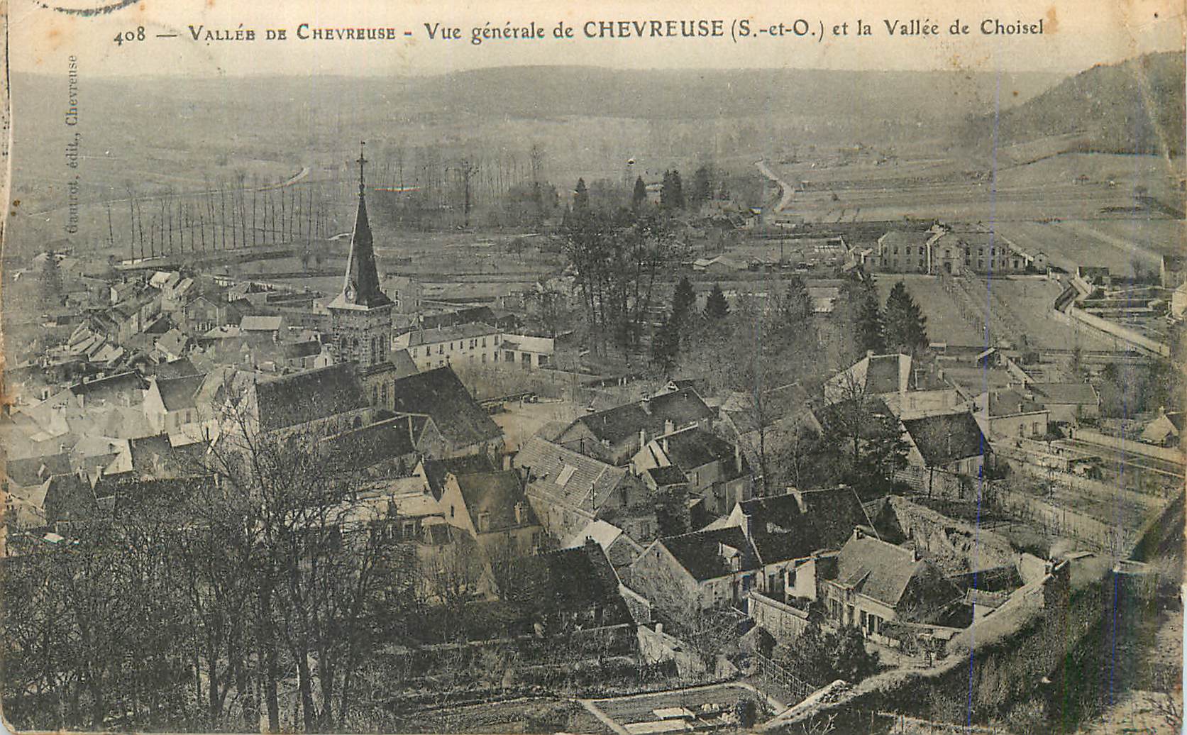 CPA Vallee de Chevreuse Vue generale de Chevreuse S et O et la Vallee de Choisel