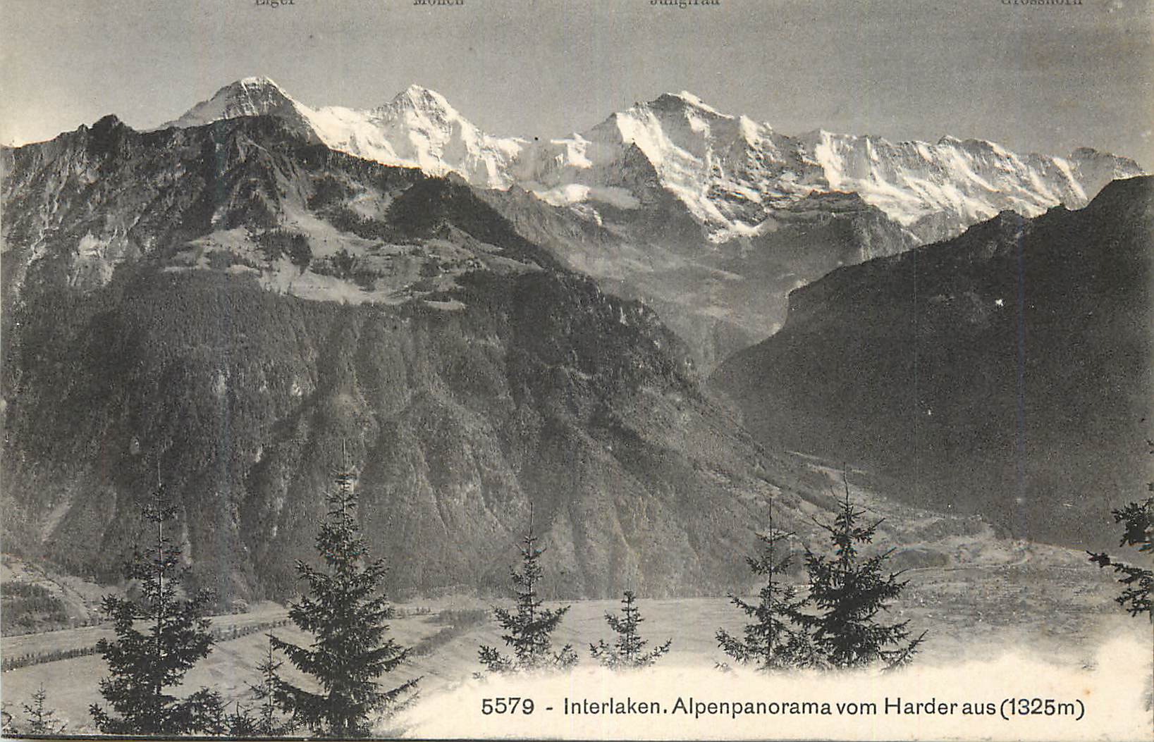 CPA Interlaken Alpenpanorama vom Harder aus