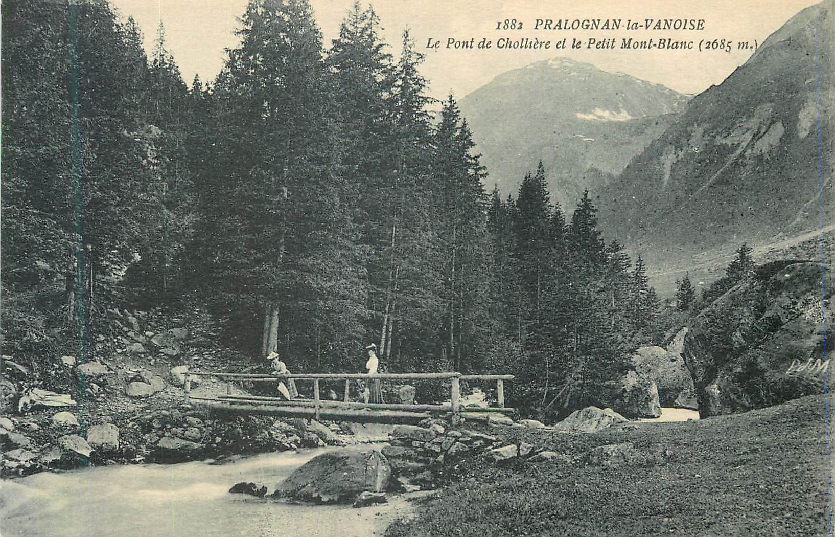 CPA Pralognan la Vanoise Le Pont de Cholliere et le Petit Mont Blanc