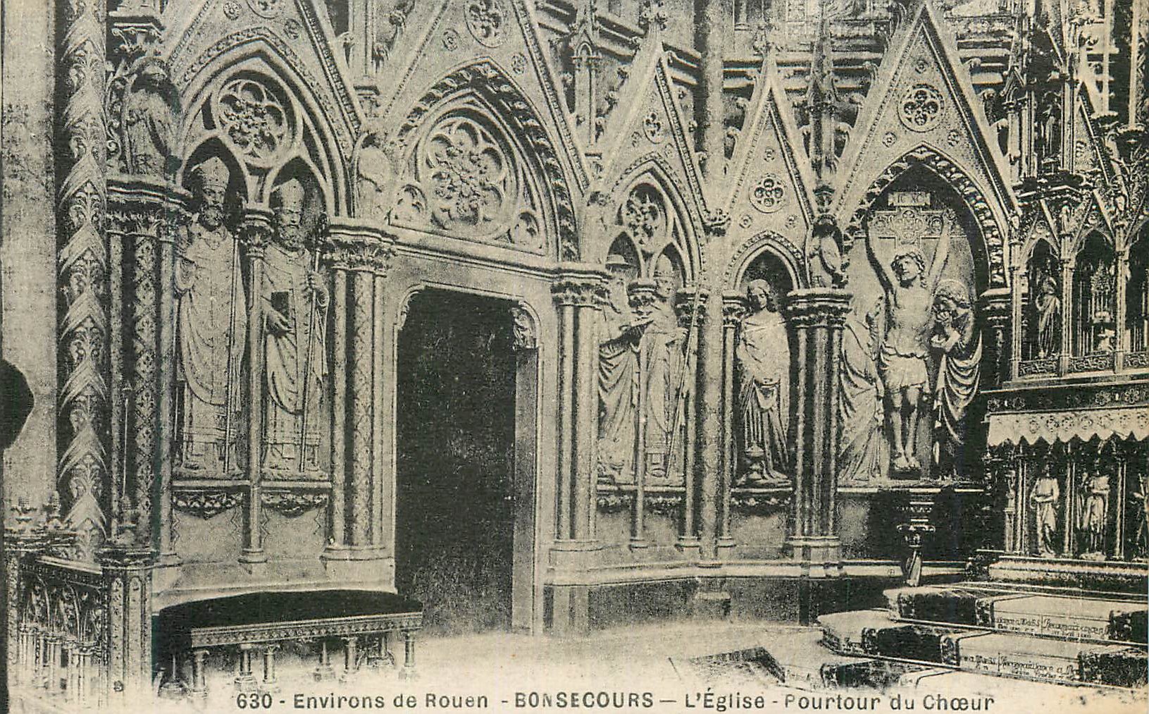CPA Environs de Rouen Bonsecours L Eglise Pourtour du Choeur