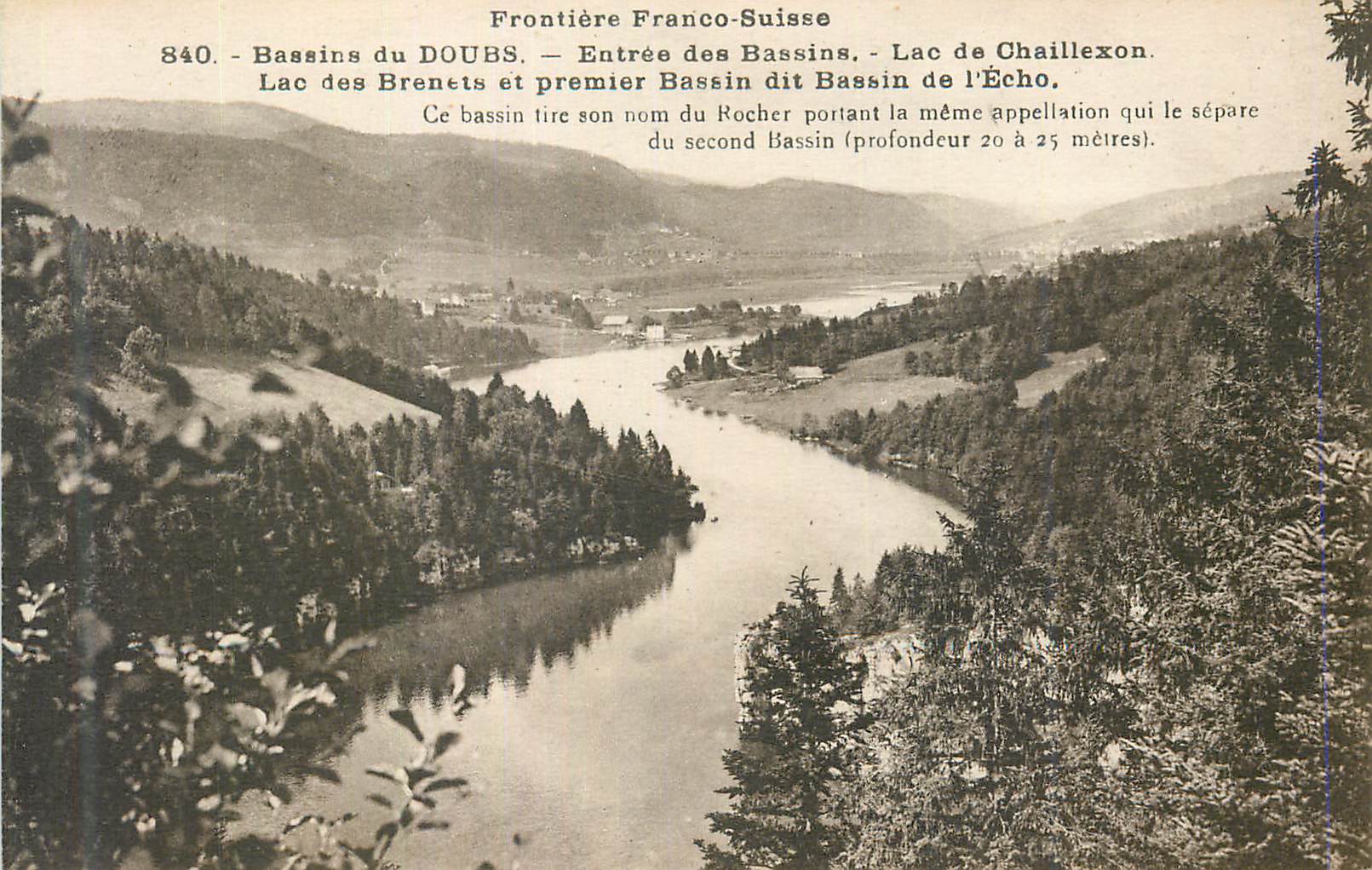 Bassins du Doubs — Entrée des Bassins, Lac de Chaillexon — Frontière Franco-Suisse