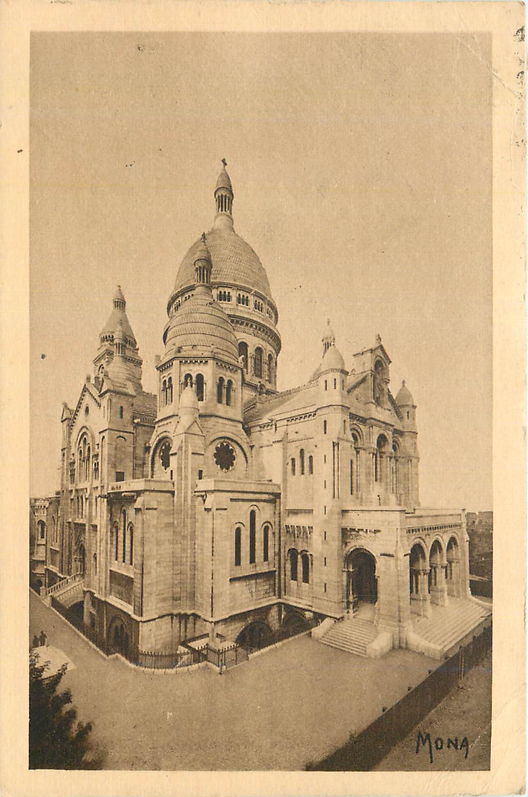 CPA Les Petits Tableaux de Paris La Basilique du Sacre Couer a Montmarte Oeuvre de l Magne