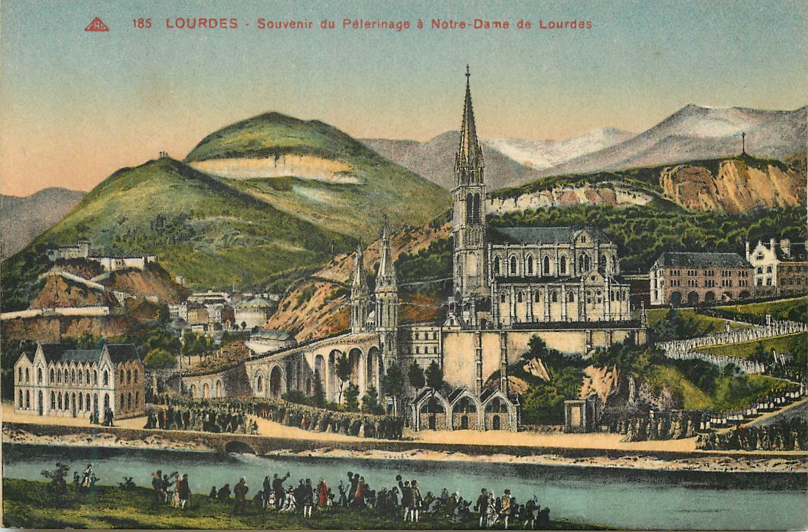 CPA Lourdes Souvenir du Pelerinage a Notre Dame de Lourdes