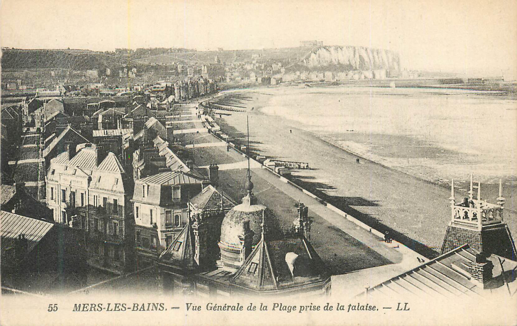 CPA Mers les Bains Vue generale de la Plage prise de la falaise
