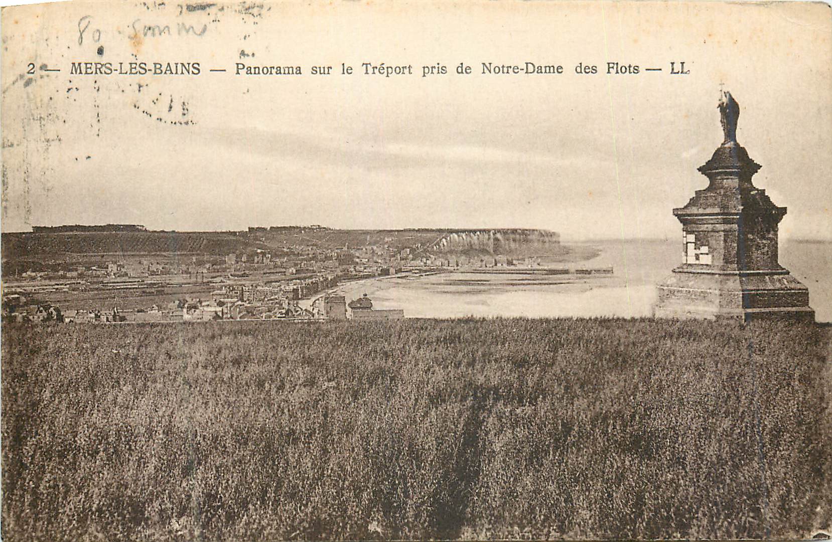 CPA Mers les Bains Panoraman sur le Treport pris de Notre Dame des Flots