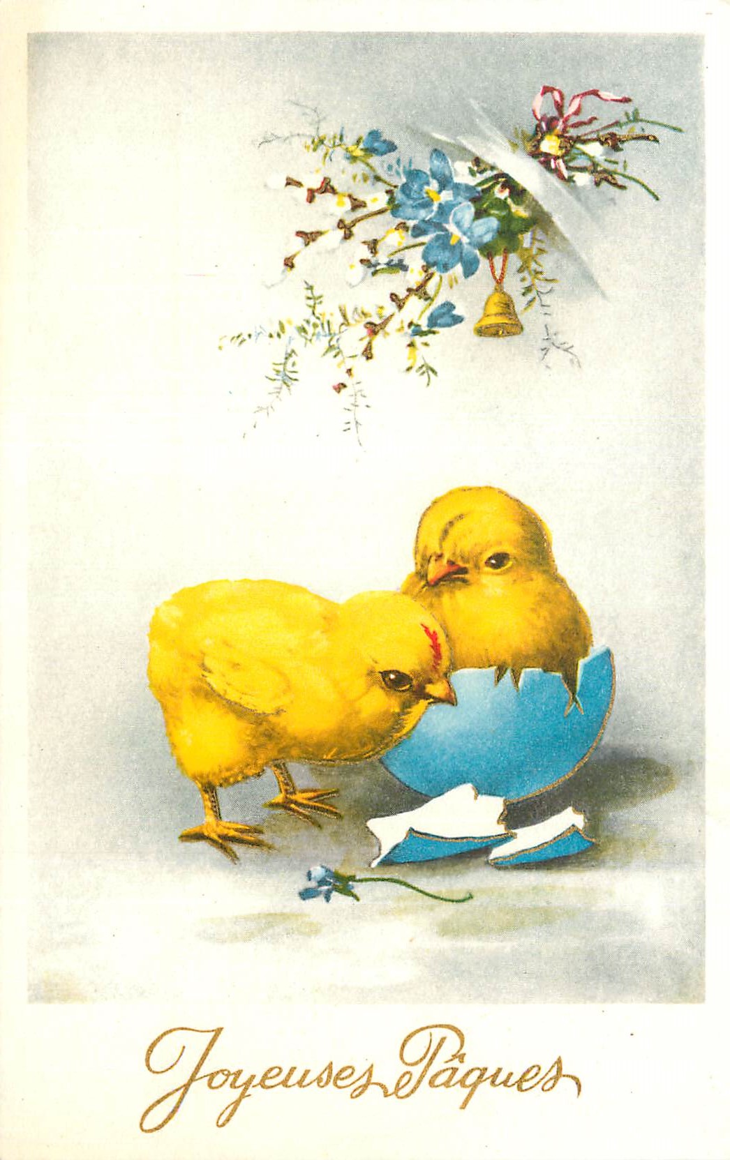 CPA Joyeuses Pâques Poussins