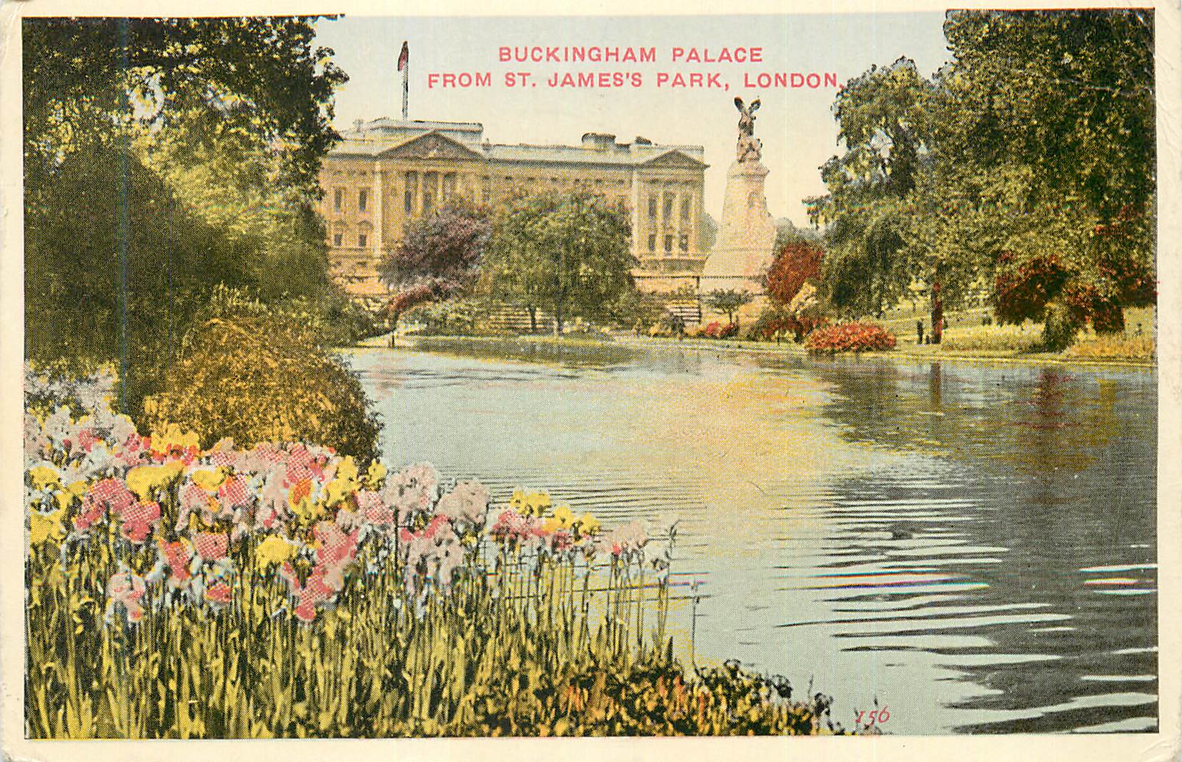 CPA Buckingham Palace From St James Park London A beautiful view of Buckingham Palace the London residence of the Sovere