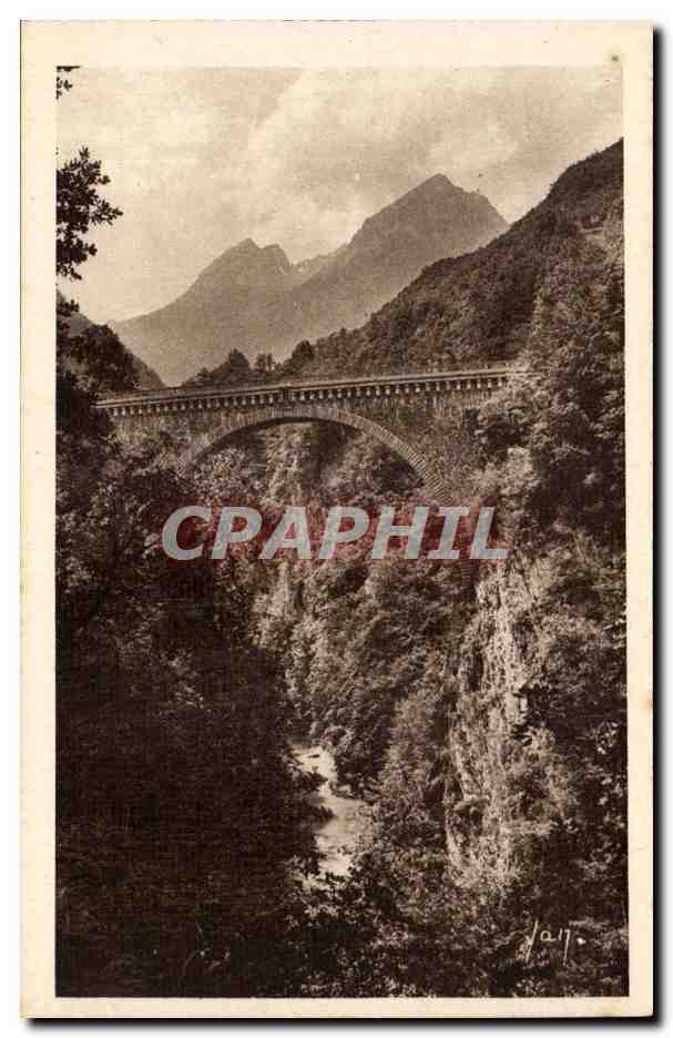 Saint Sauveur les Bains CPA Le pont Napoleon Hauteur 65m au dessus de la Gave