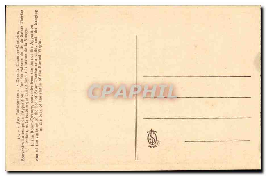 Les Rideaux de la Chambre de la Vierge — Sainte-Thérèse d'Avila — Éditeur Dépôrse, n°13 — Reverso
