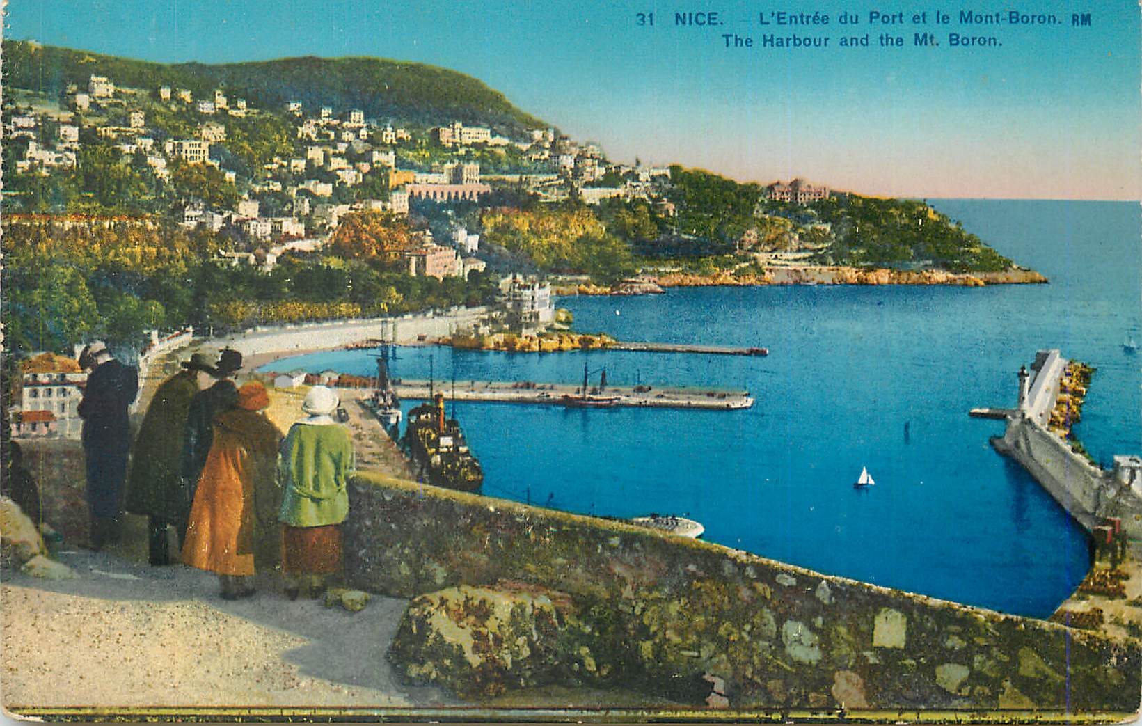 CPA Nice L Entree du Port et le Mont Boron