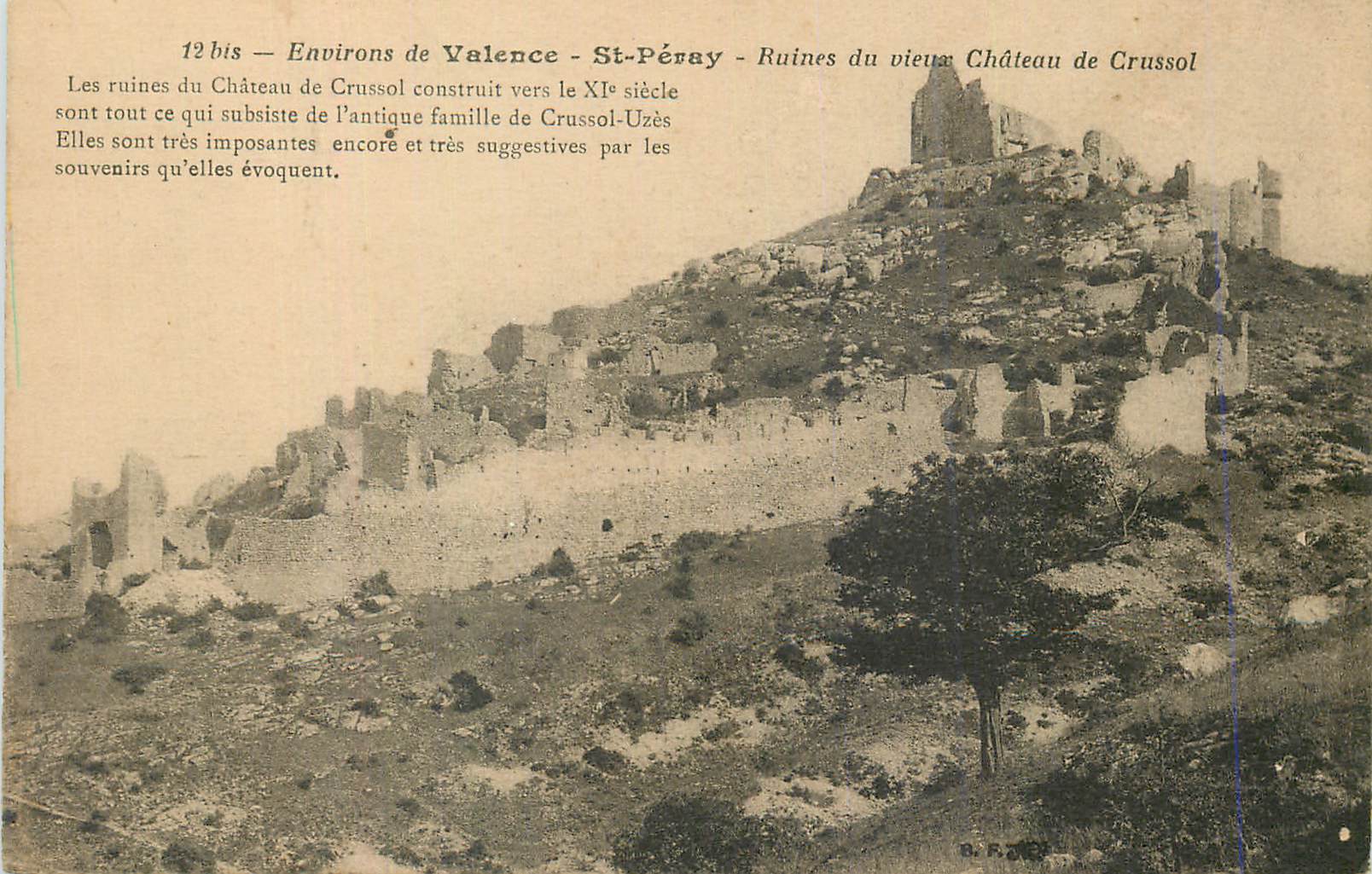 CPA Environs de Valence St Peray Ruines du vieux Chateau de Crussol