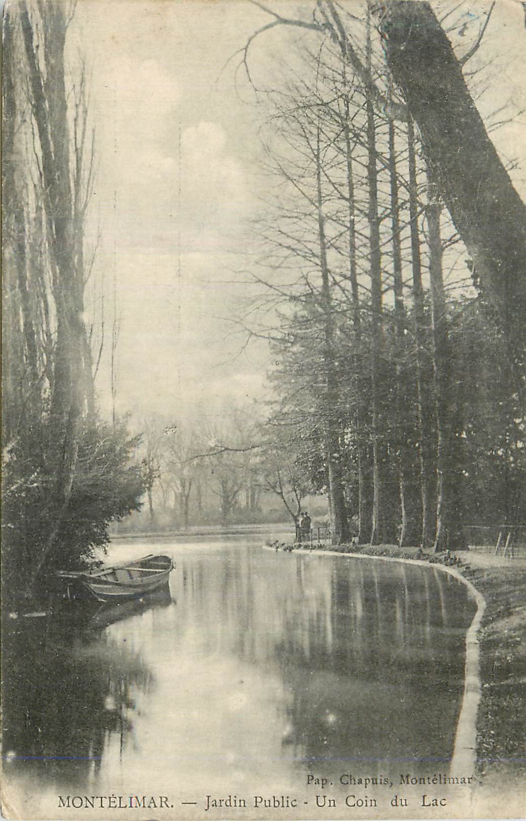 Montélimar — Jardin Public - Un Coin du Lac — Pap. Chapuis, Montélimar