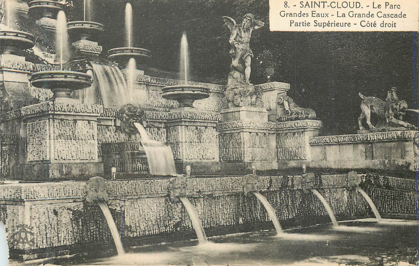 Saint-Cloud - Le Parc Grandes Eaux - La Grande Cascade - Partie Supérieure - Côté droit