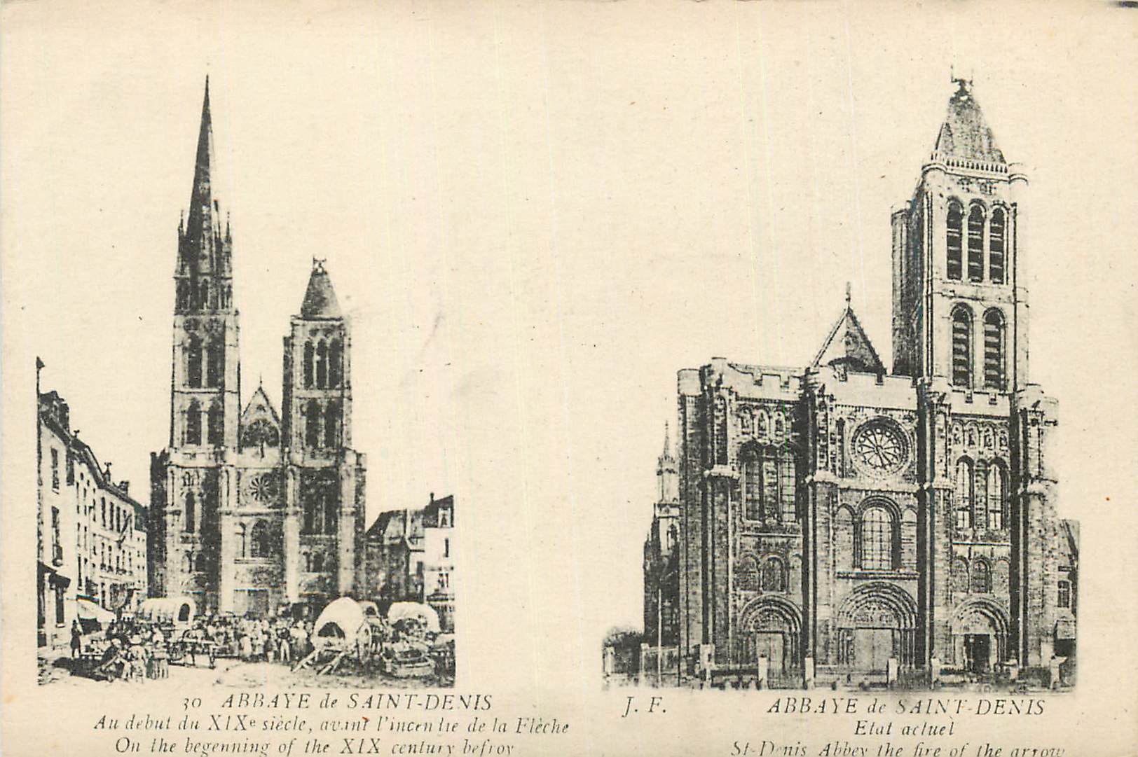 CPA Abbaye de Saint Denis Au debut du xix siecle avant l incru de la Fleche
