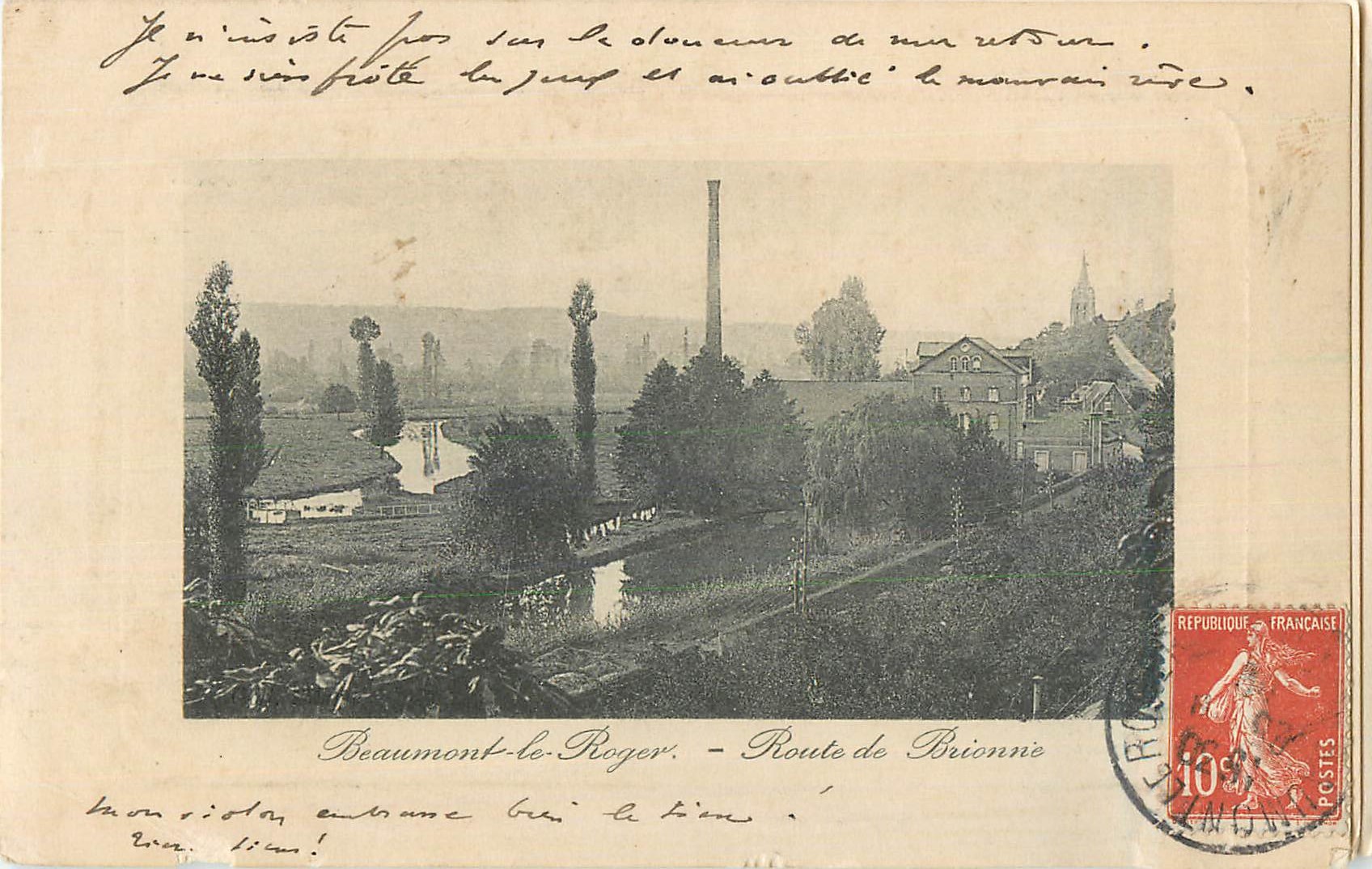 CPA Beaumont le Roger Route de Brionne