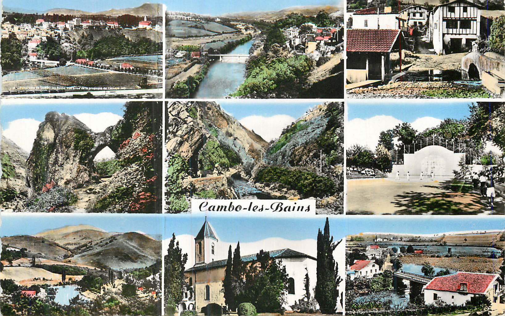 CPM Cambo les Bains Vue generale La Nive Maison Basques Pars de Roland Vallee de la Nive Fronton