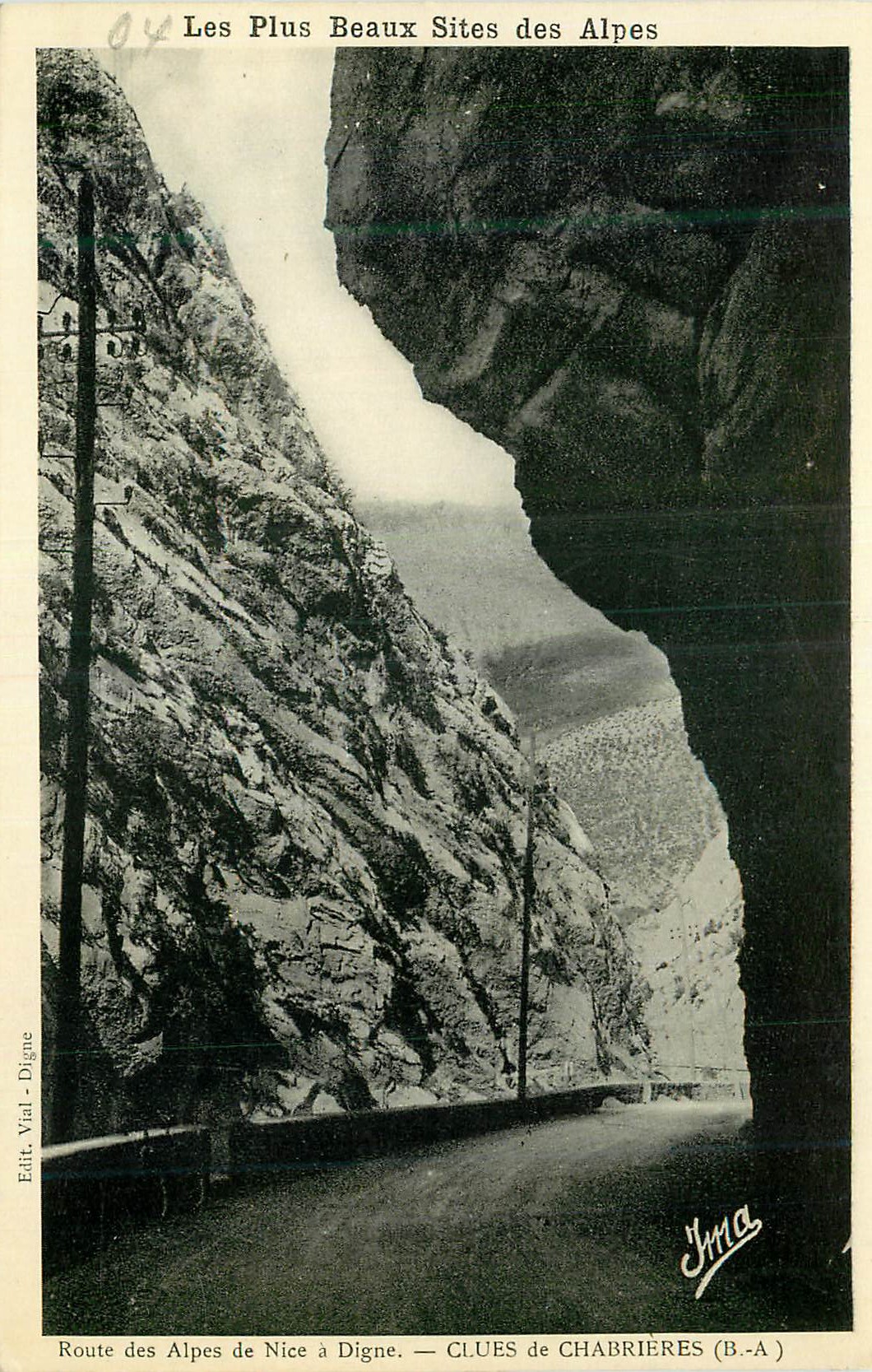 Route des Alpes de Nice à Digne — Clues de Chabrières — Éditeur Vial - Digne