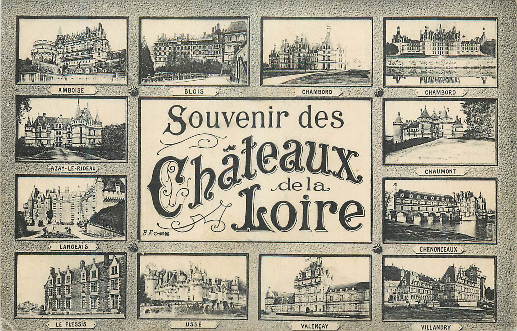 CPA Souvenir des Chateaux Loire Amboise Blois Chambord Azay le Rideau Chaumont Langeais
