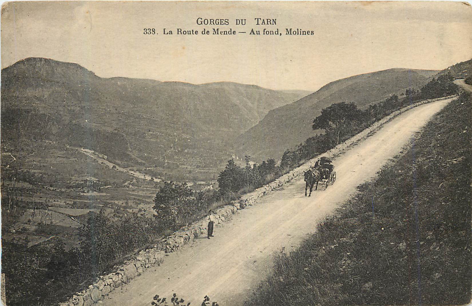 CPA Gorges du Tarn La Route de Mende Au fond Molines