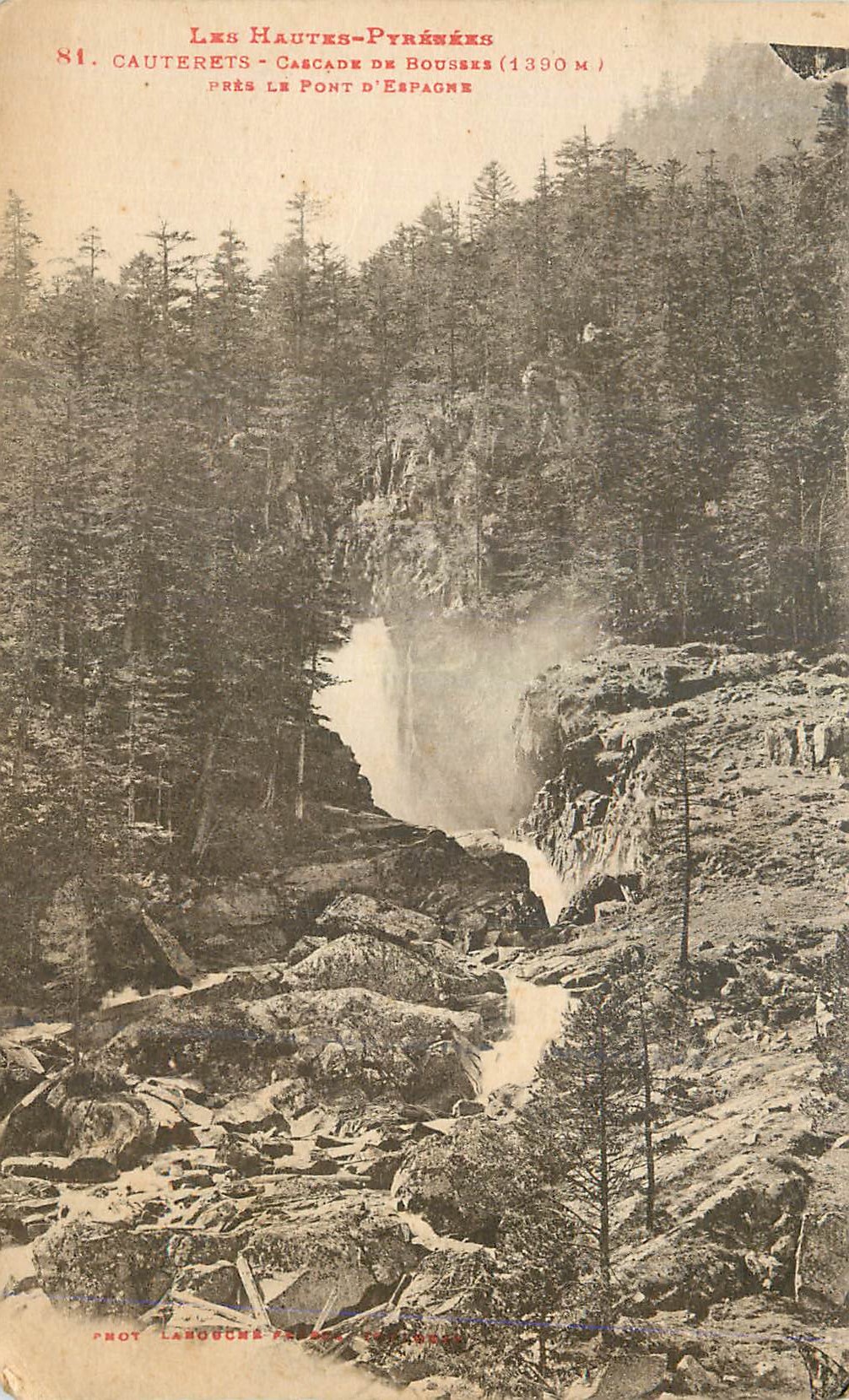 CPA Les Hautes Pyrenees Cauterets Cascade de Bourges Pres Le Pont d Espagne