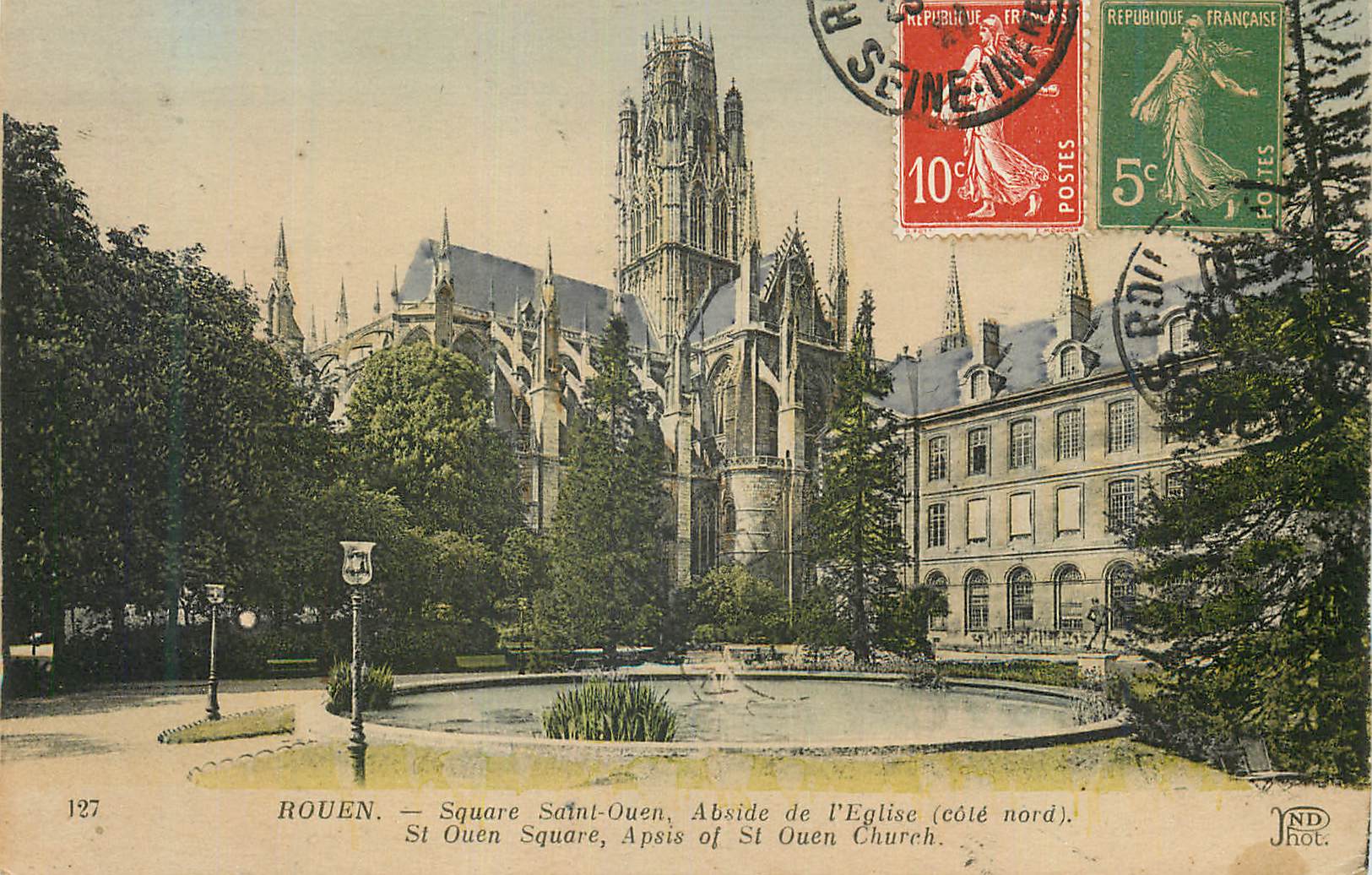 CPA Rouen Square Saint Ouen Abside de l Eglise cote nord