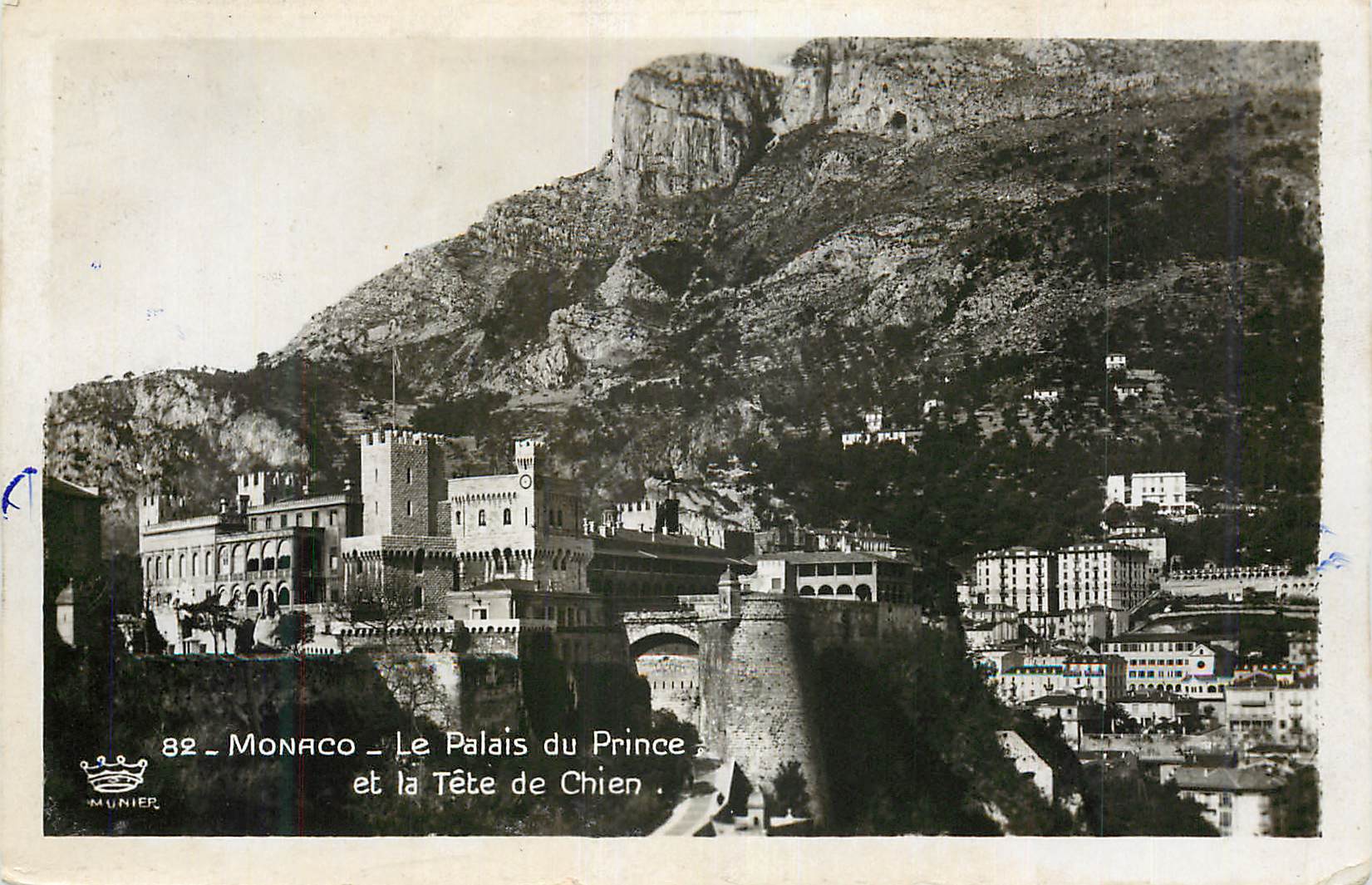 CPM Monaco Le Palais du Prince et le Tete de Chien