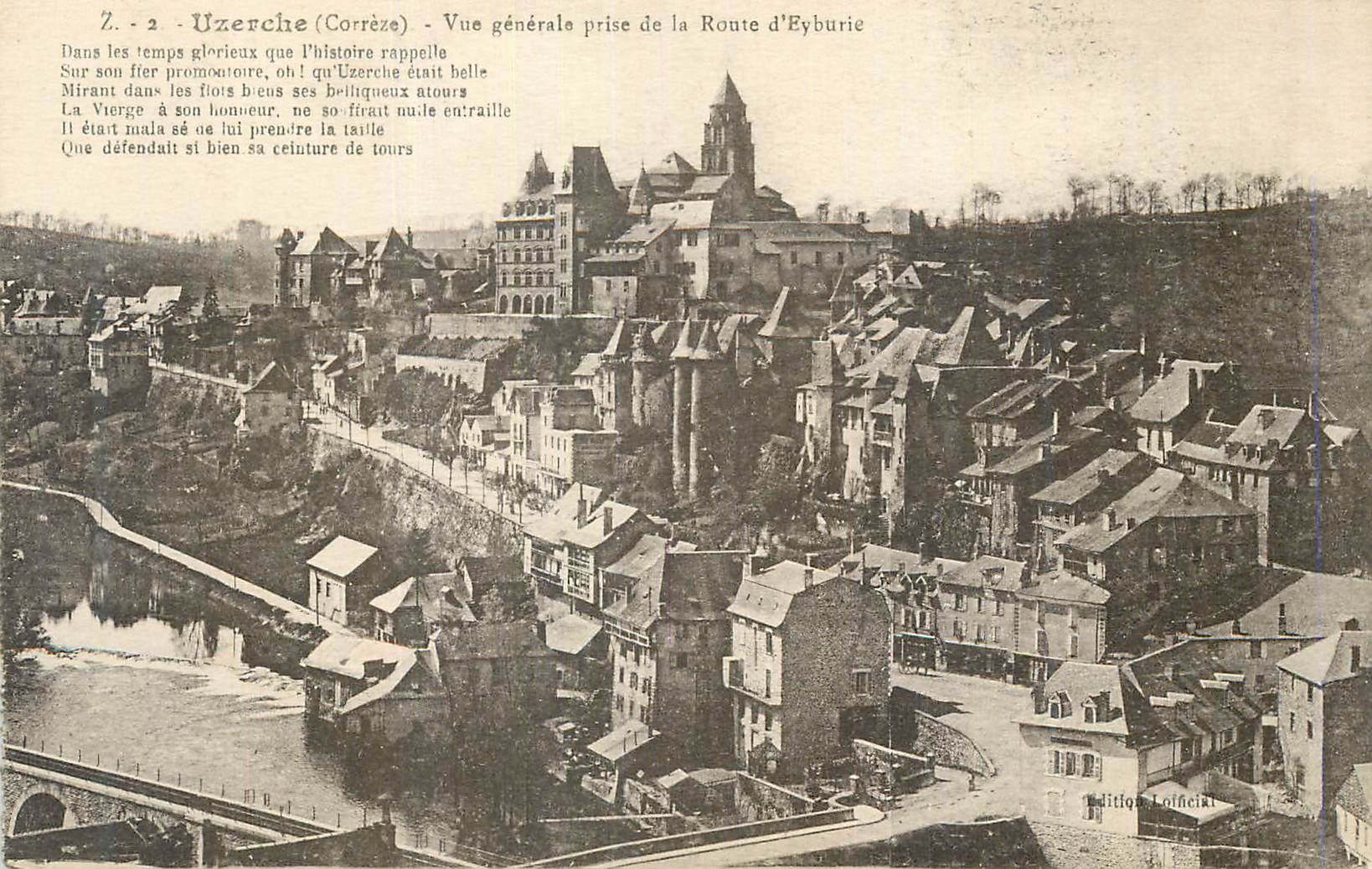 CPA Uzerche Correze Vue generale prise de la Route d Eyburie